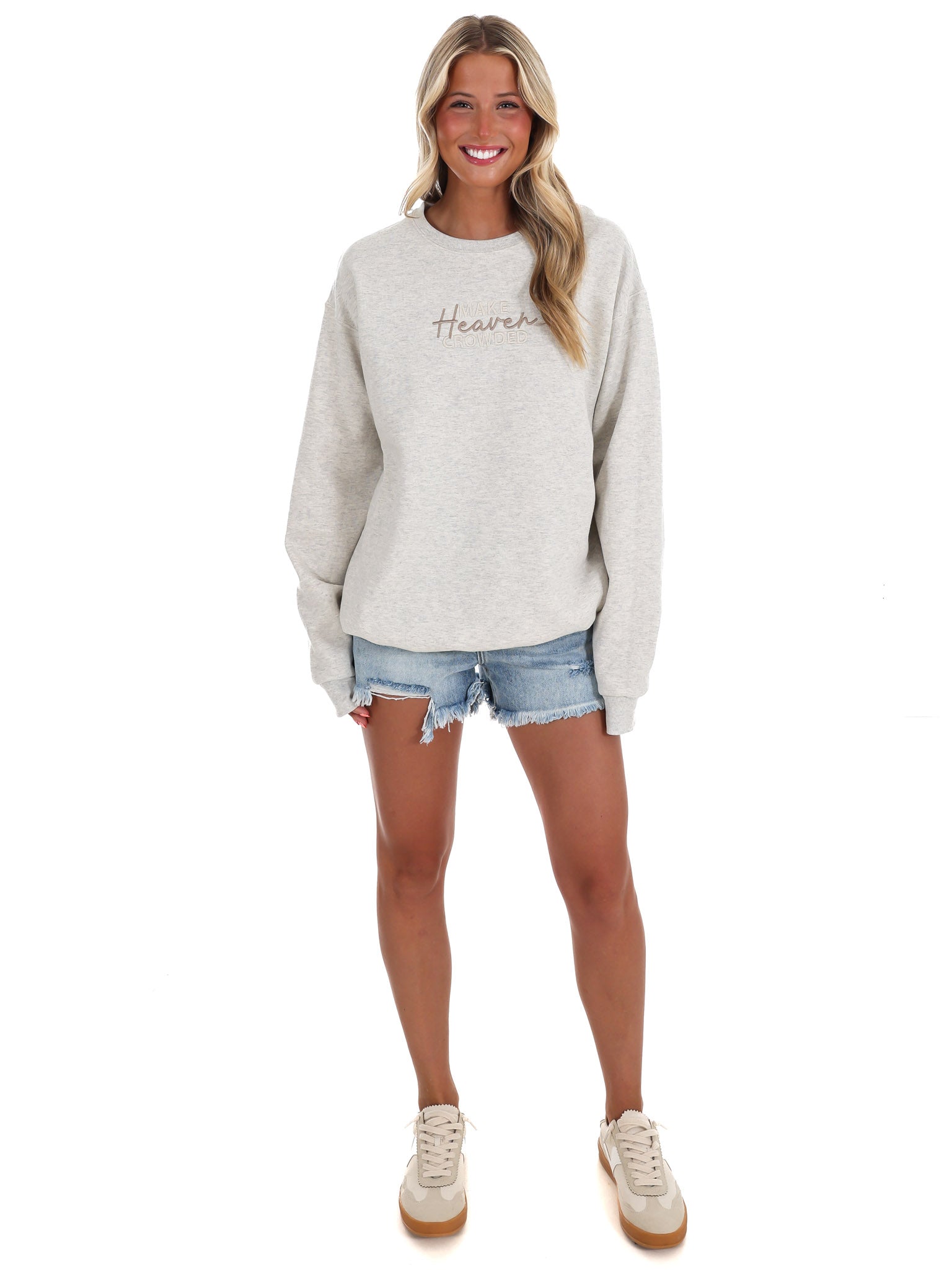 Make Heaven Crowded Embroidered Sweatshirt