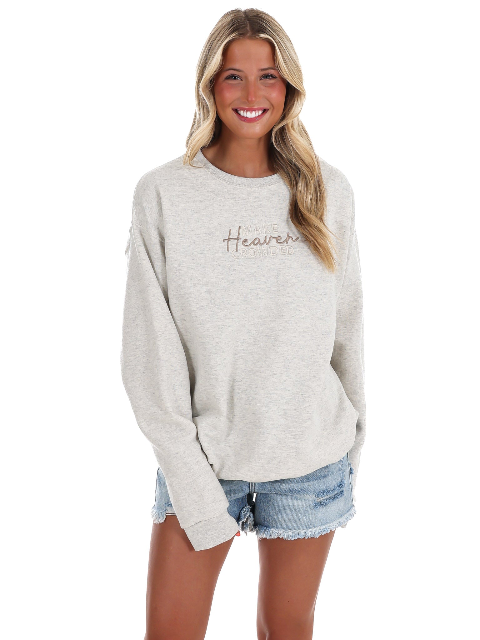 Make Heaven Crowded Embroidered Sweatshirt