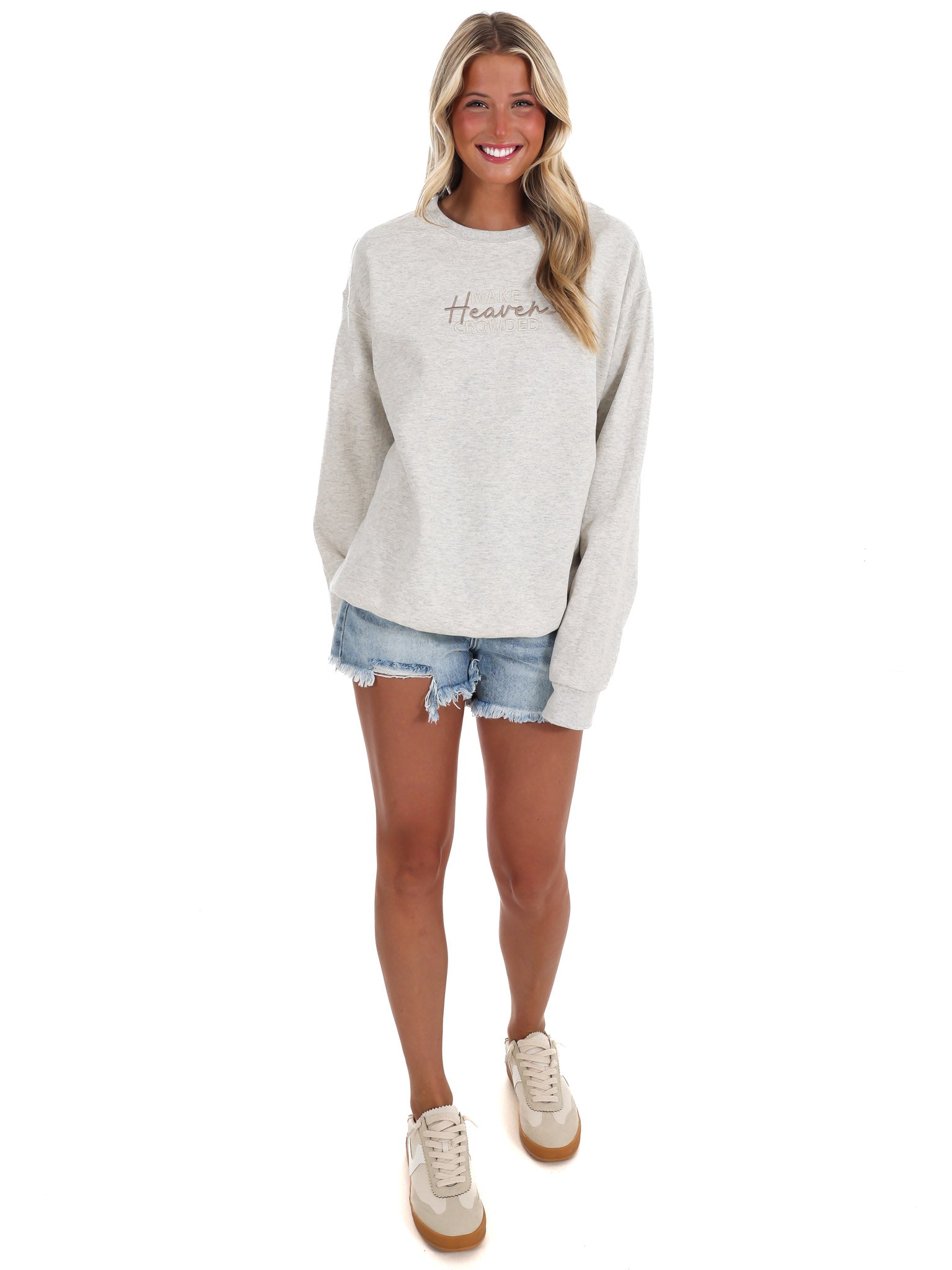 Make Heaven Crowded Embroidered Sweatshirt