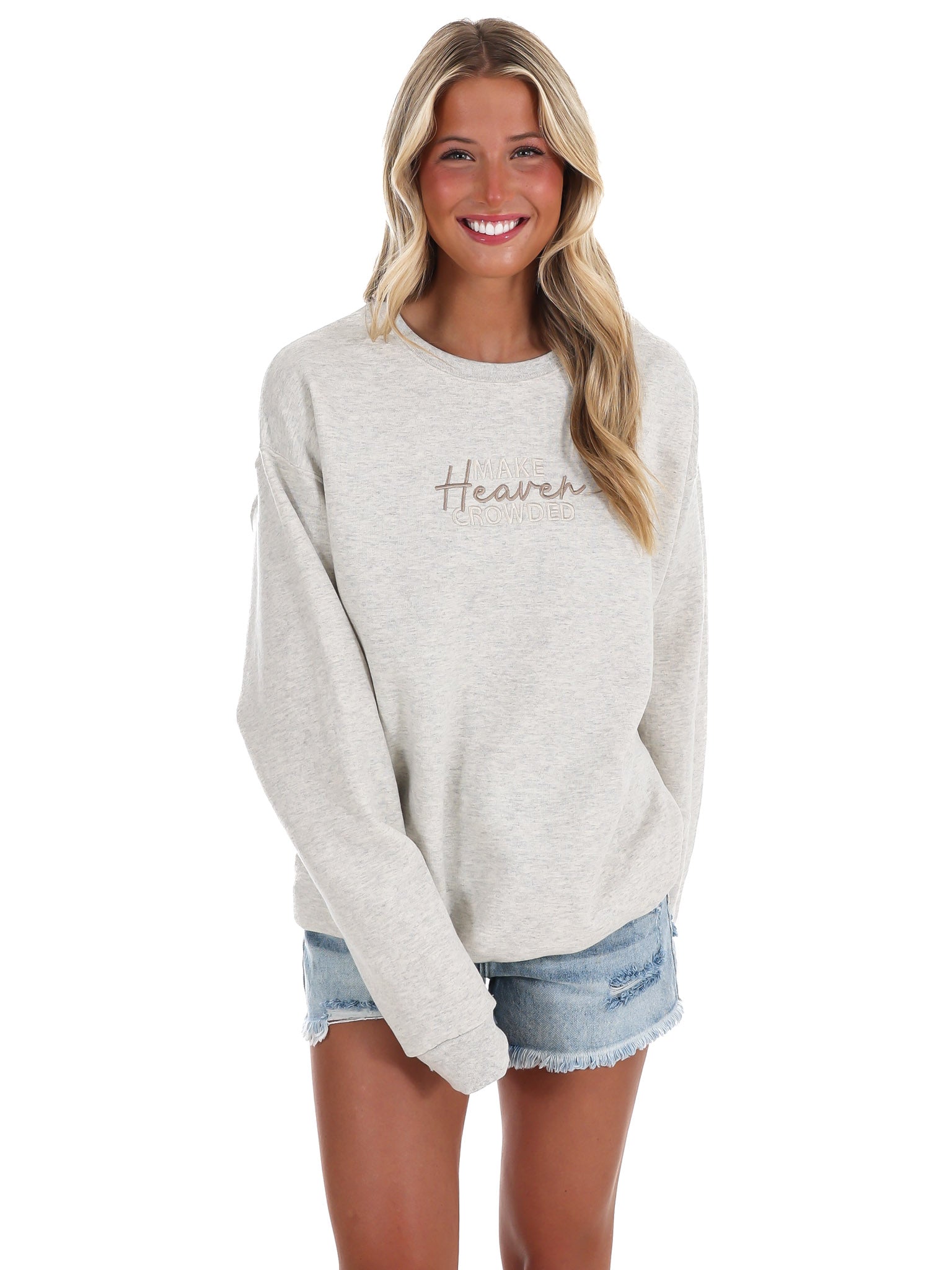 Make Heaven Crowded Embroidered Sweatshirt