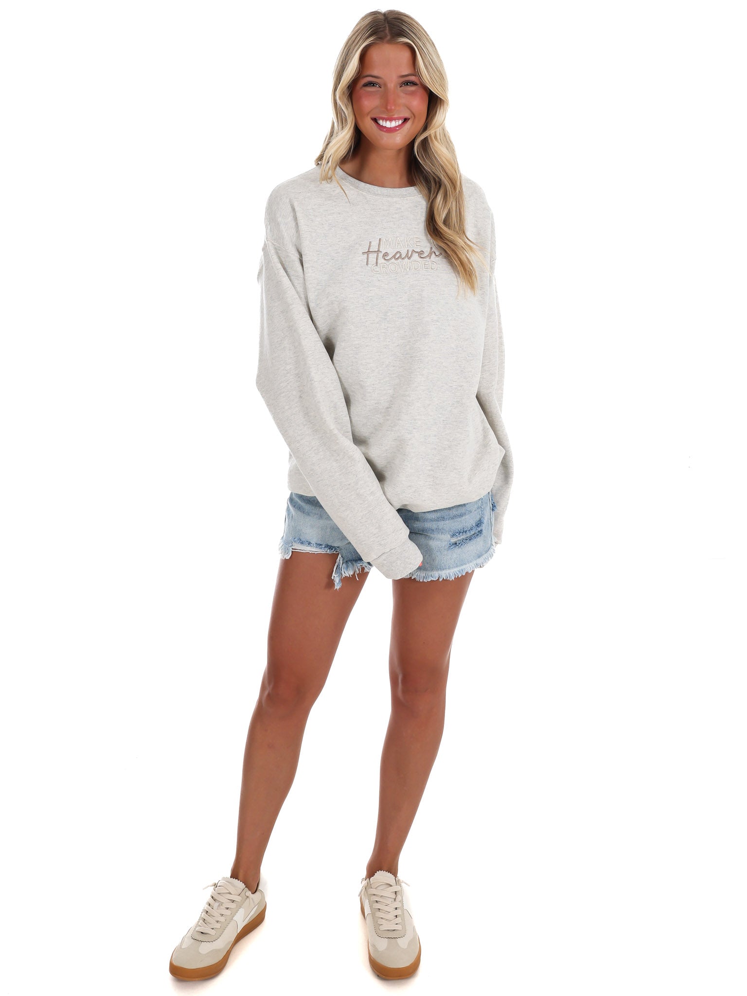 Make Heaven Crowded Embroidered Sweatshirt