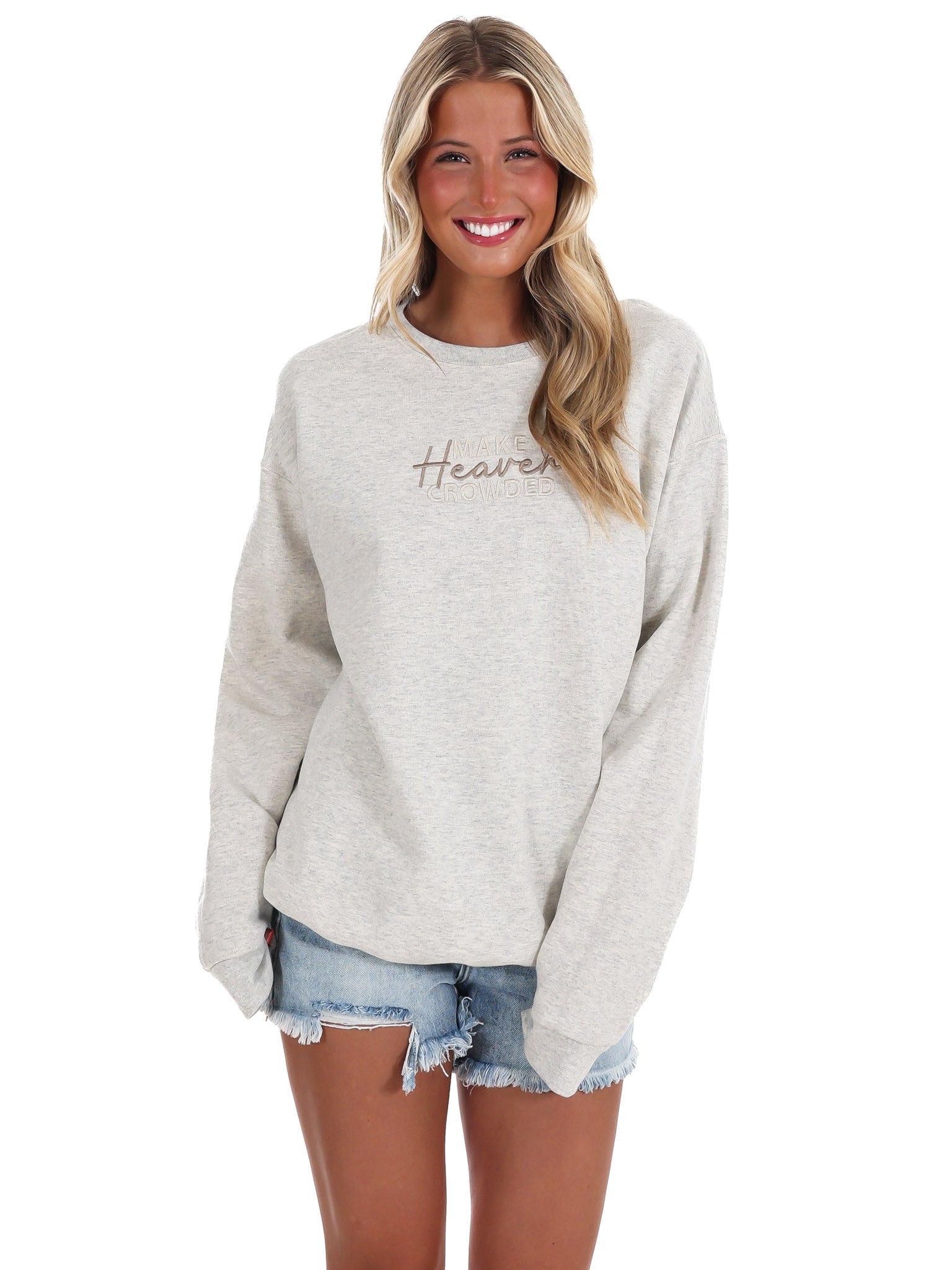 Make Heaven Crowded Embroidered Sweatshirt
