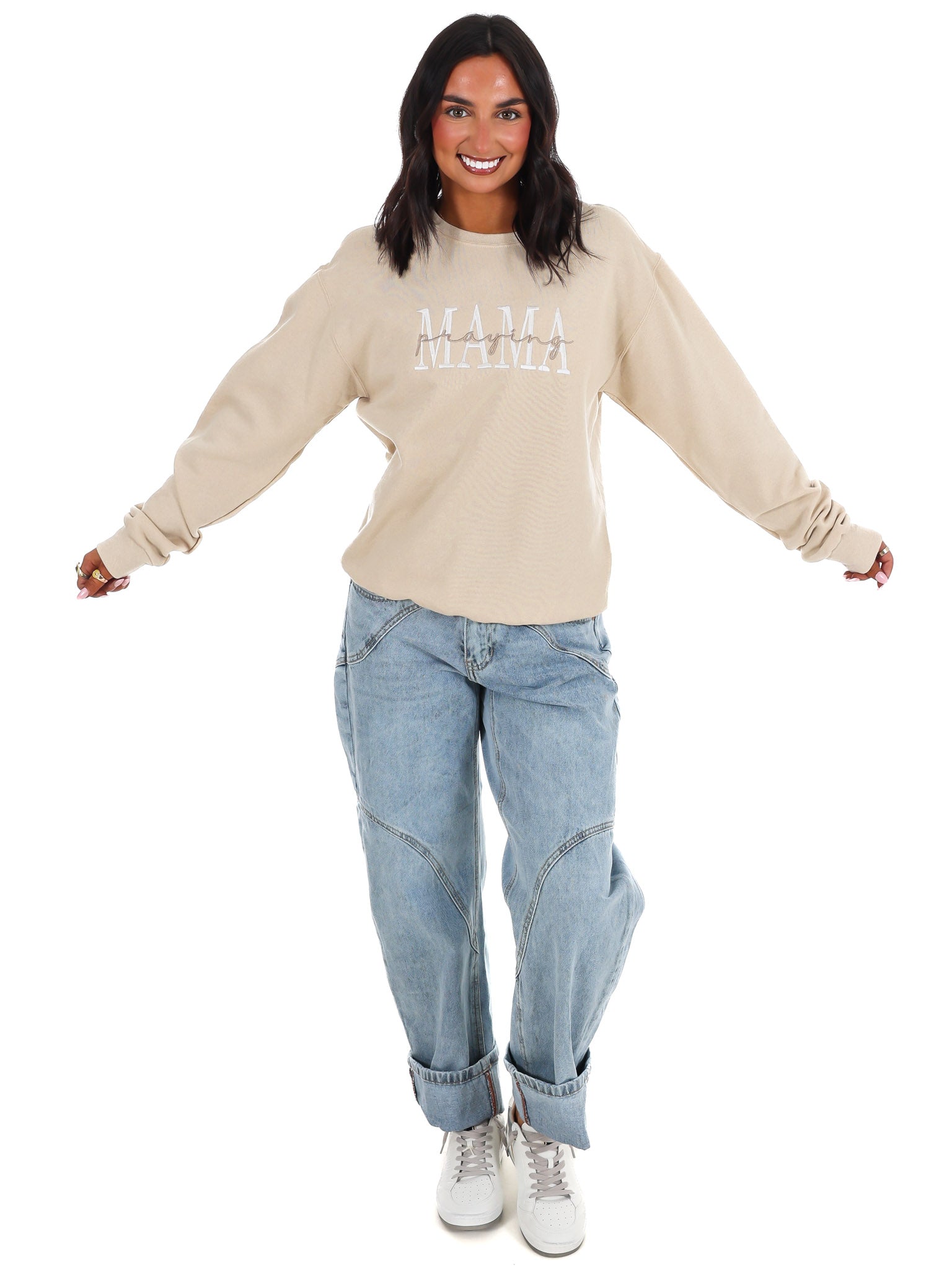 Praying Mama Embroidered Sweatshirt