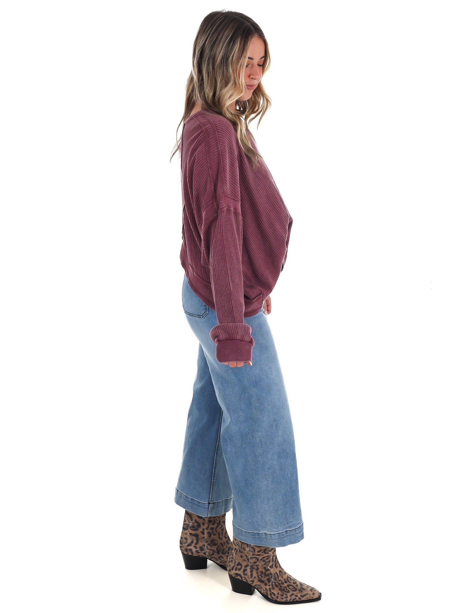 Laidback Comfort Waffle Knit Top