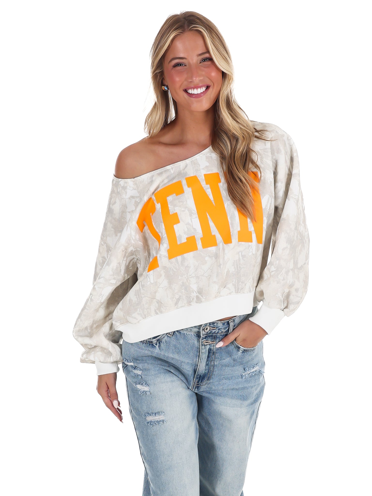 TENN One Shoulder Camo Sweatshirt