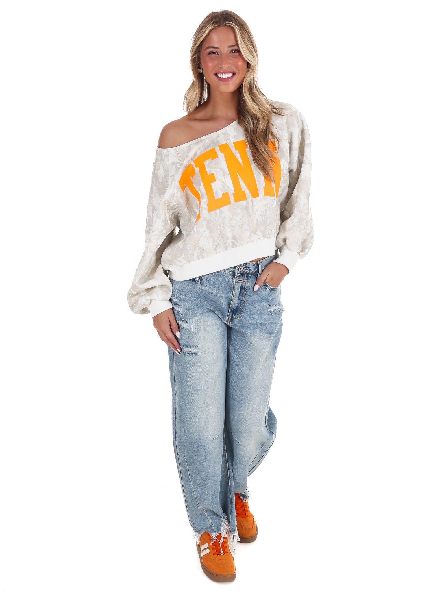TENN One Shoulder Camo Sweatshirt