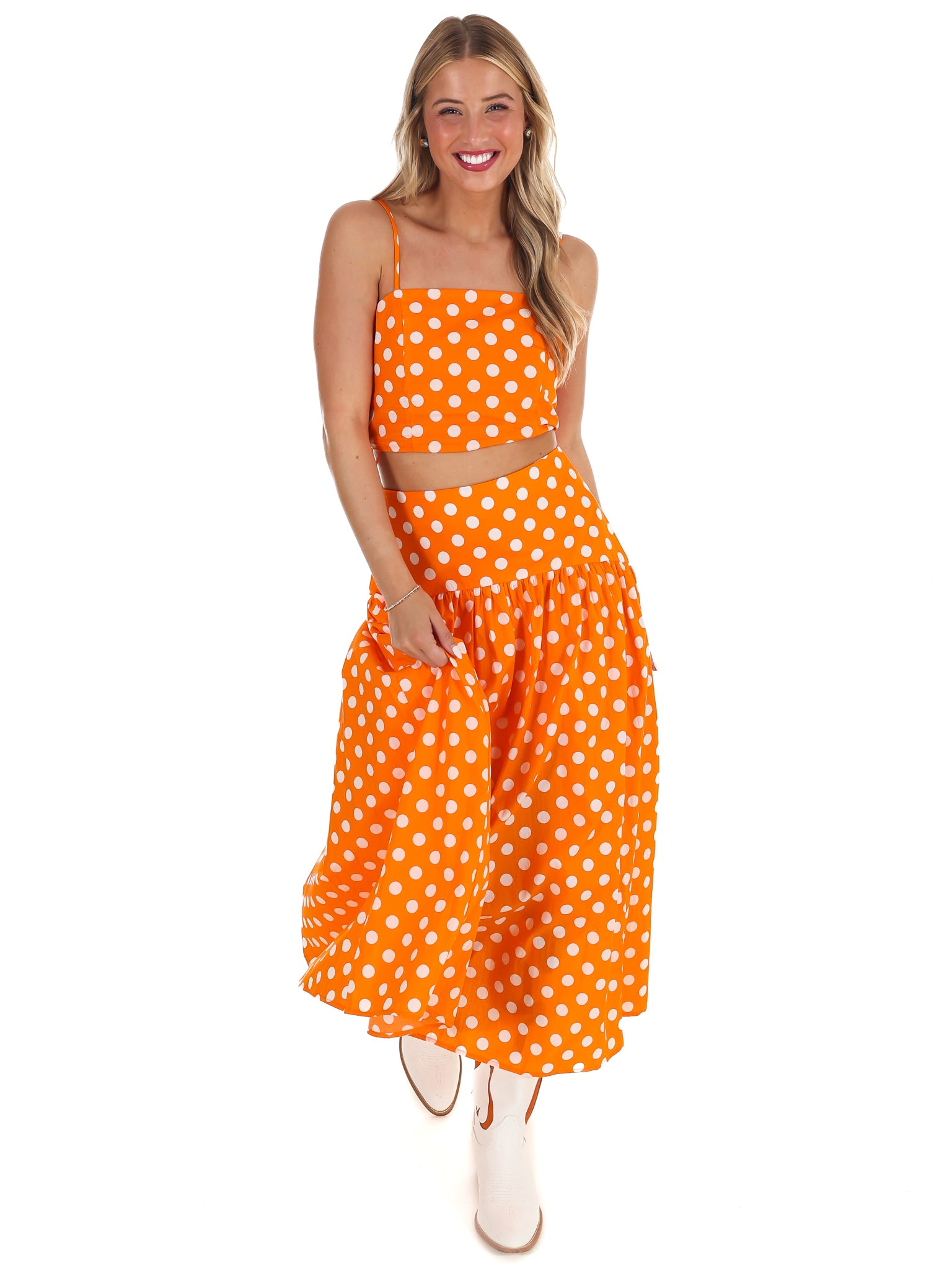 Spotted in the Crowd Polka Dot Maxi Skirt Set
