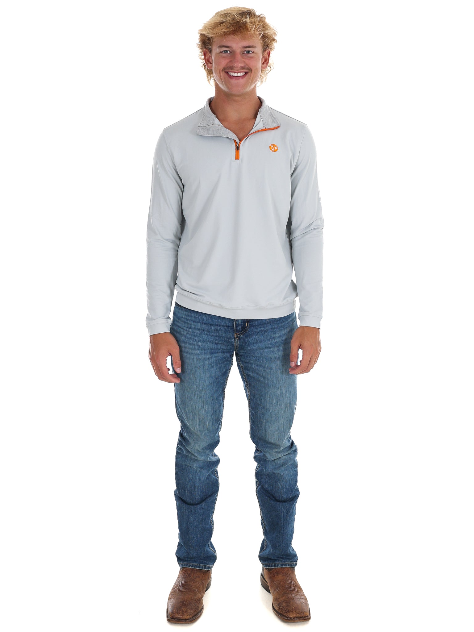Men's Grey 1/4 Zip Pullover