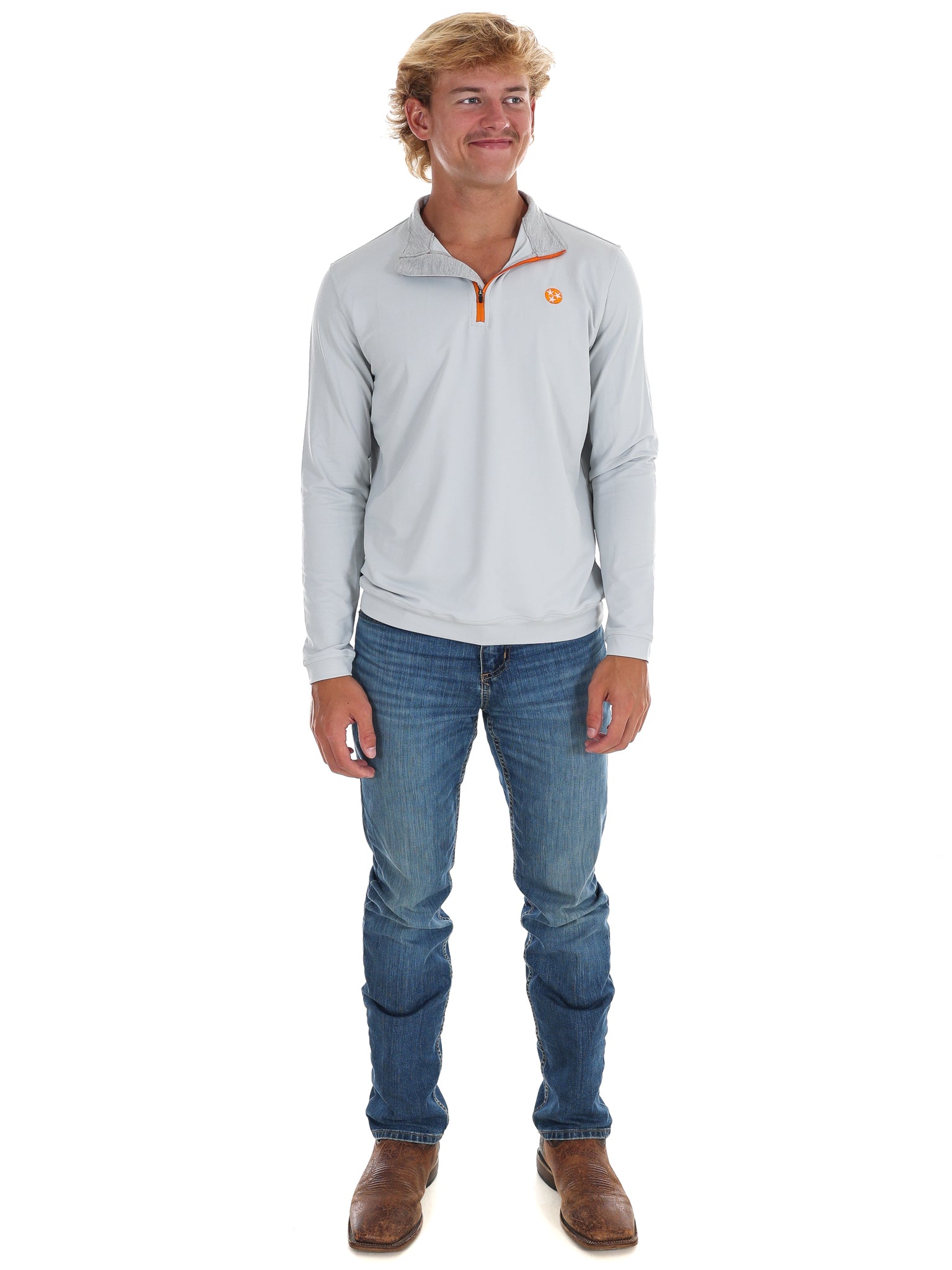 Men's Grey 1/4 Zip Pullover