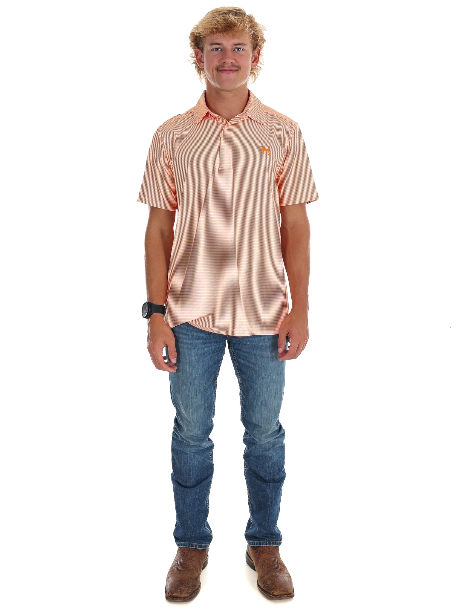 Men's Stripe Hound Dog Polo