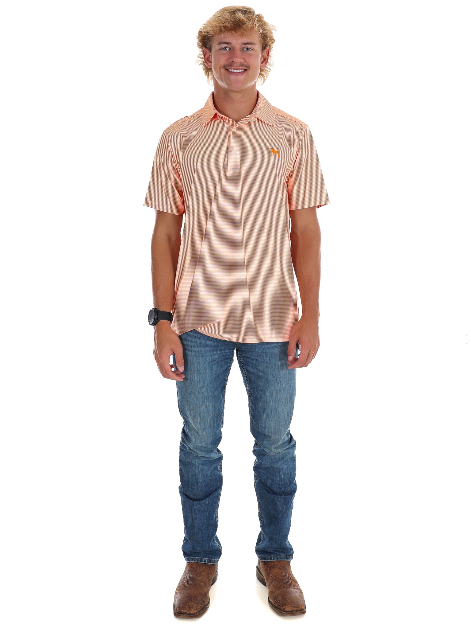 Men's Stripe Hound Dog Polo