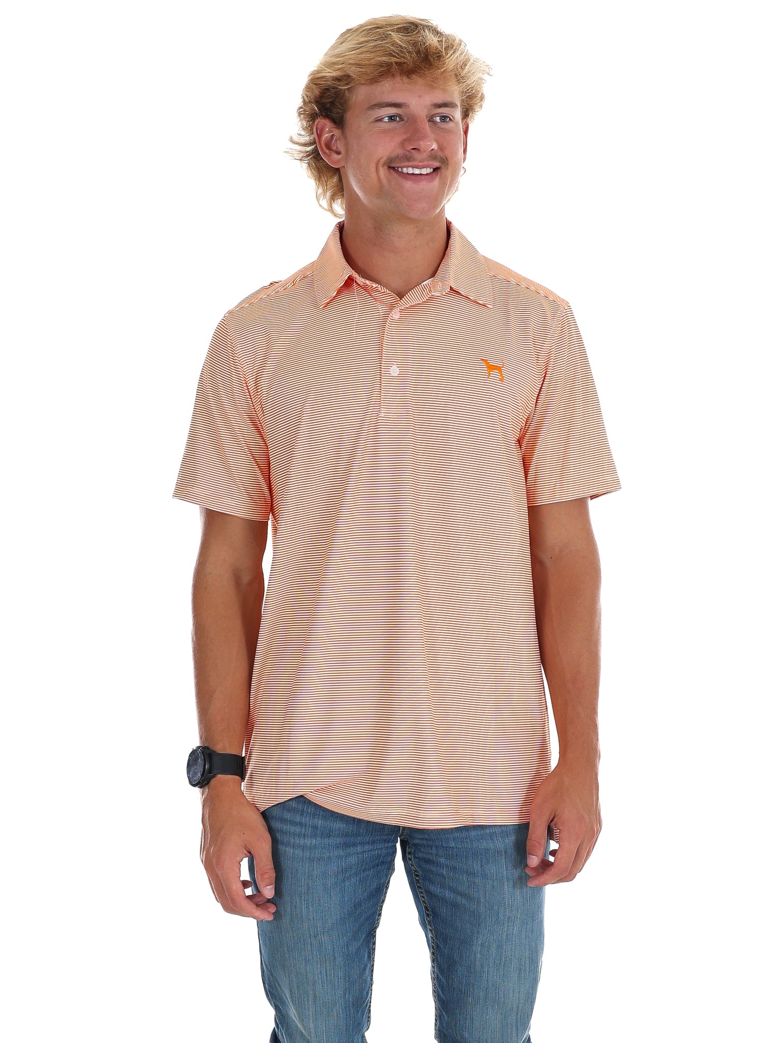 Men's Stripe Hound Dog Polo