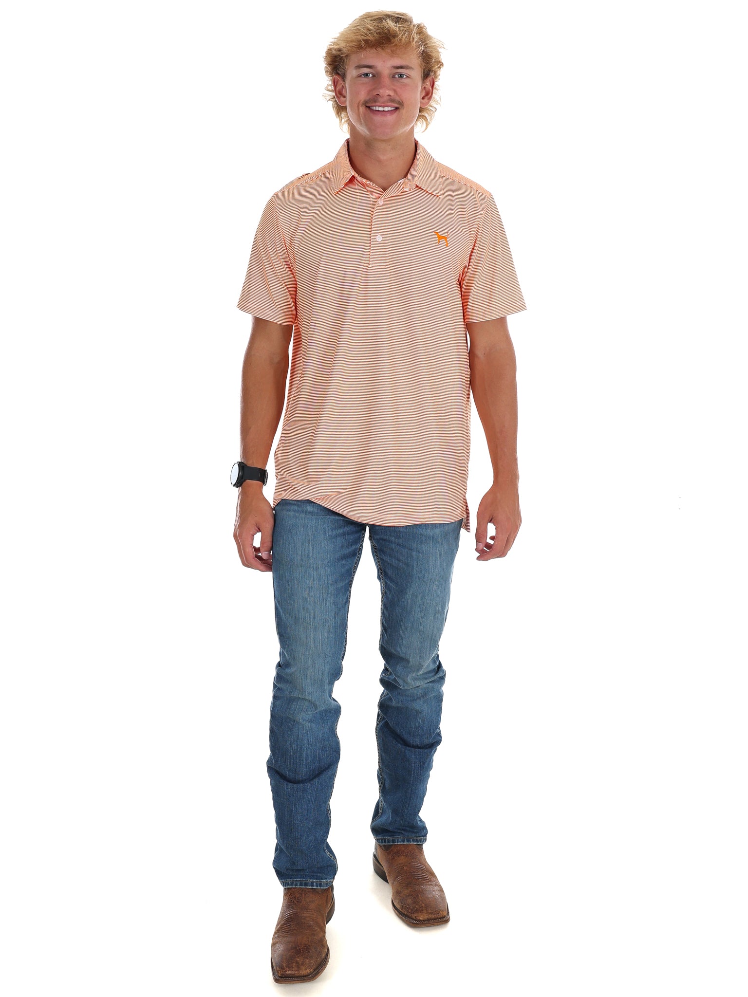 Men's Stripe Hound Dog Polo