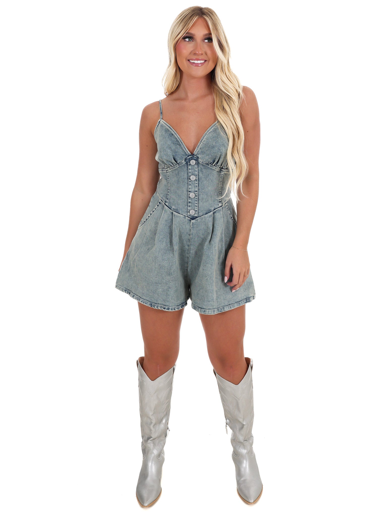 Faded Glory Denim Romper