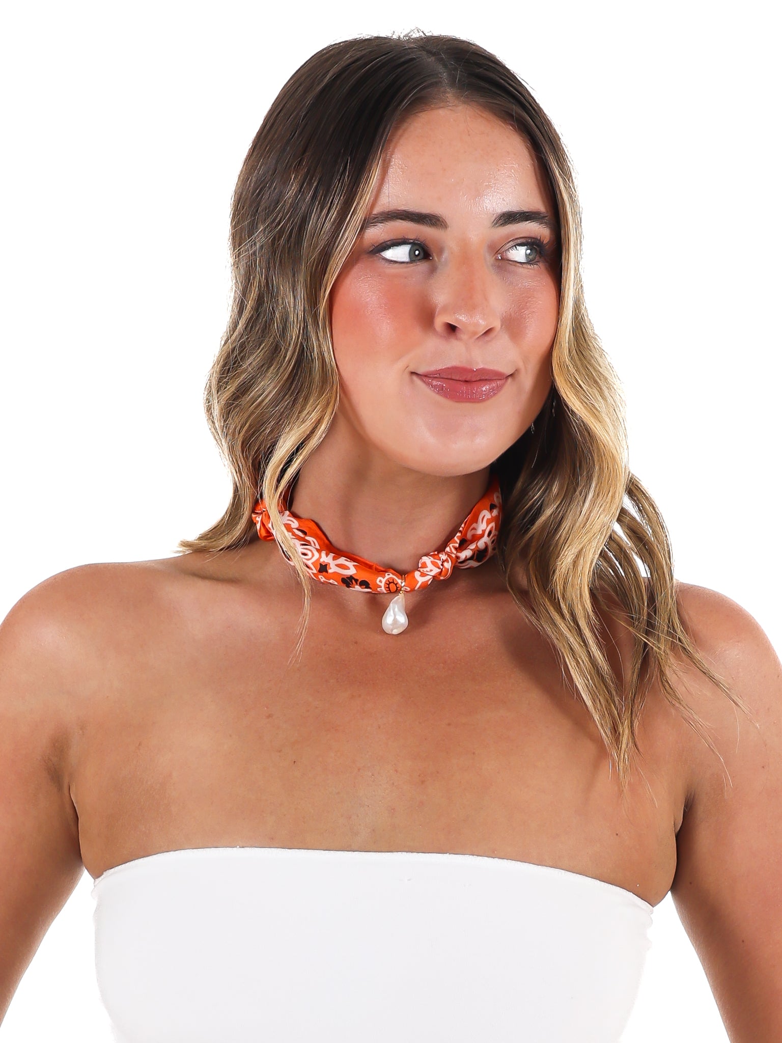 Josie's Bandana Pearl Charm Necklace