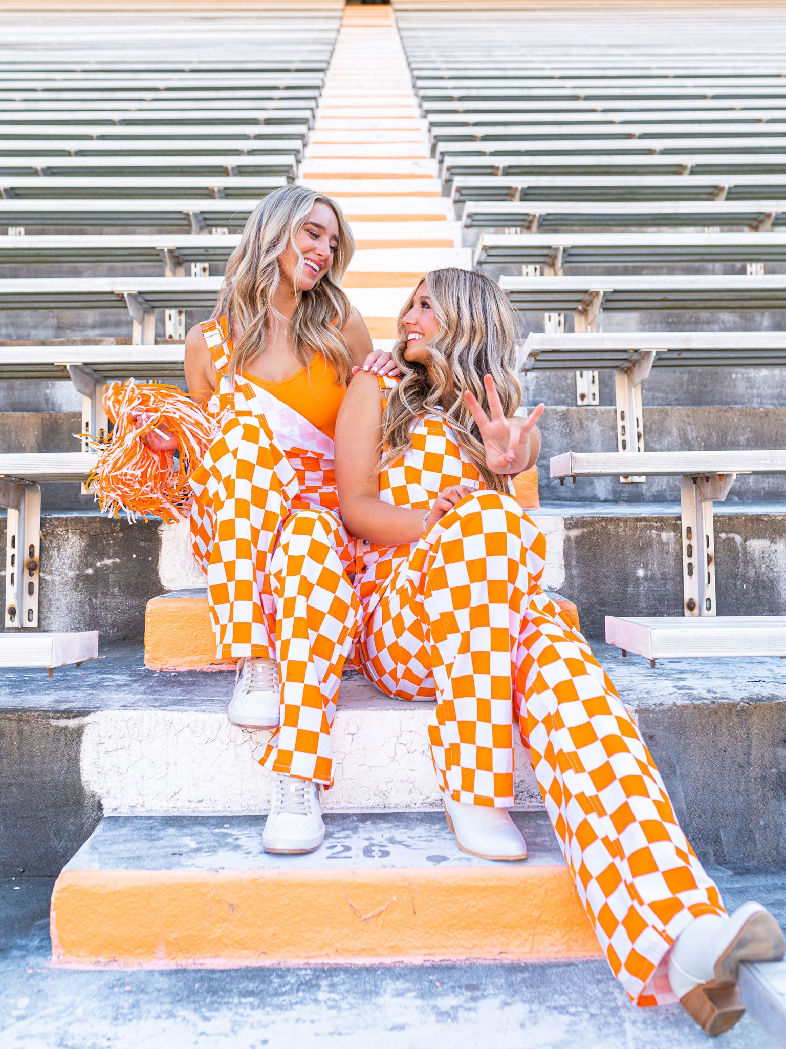 Orange & White Checkered Game Bibs