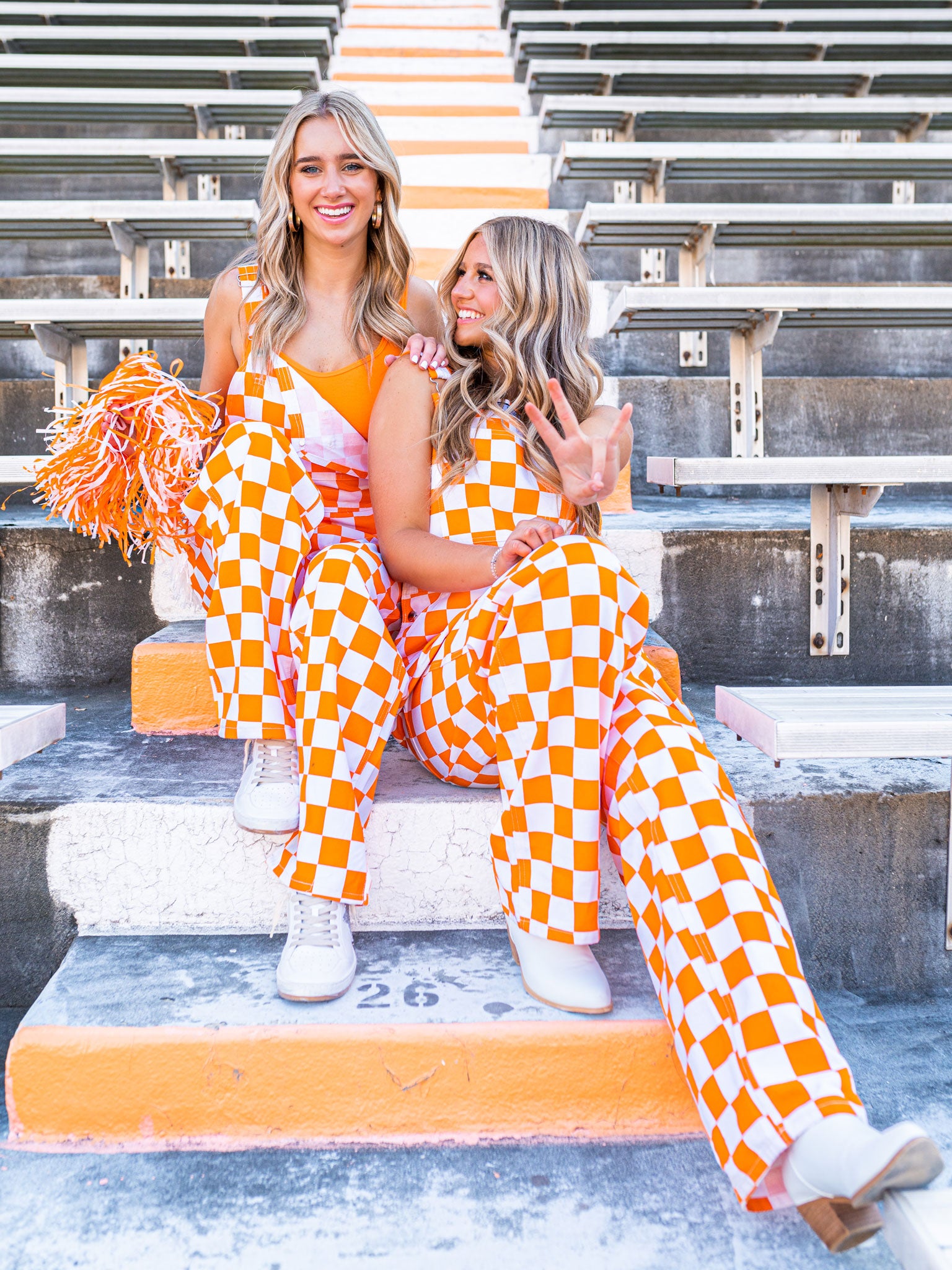 Orange & White Checkered Game Bibs