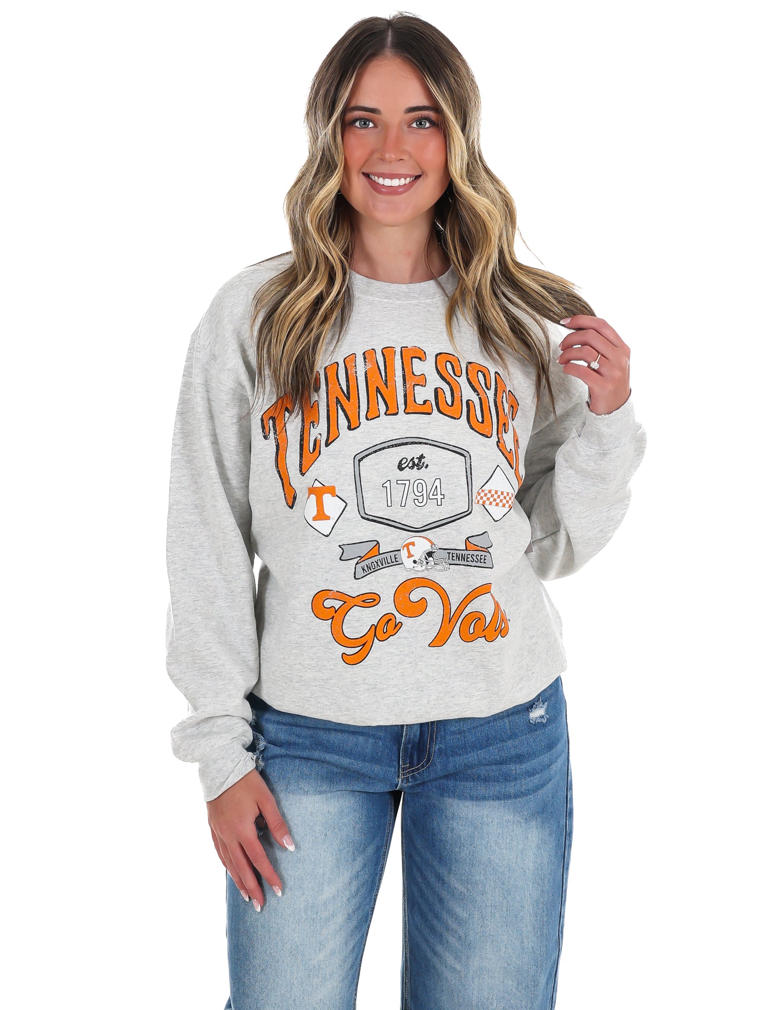 Tennessee Vols Patches 25 Thrifted Sweatshirt