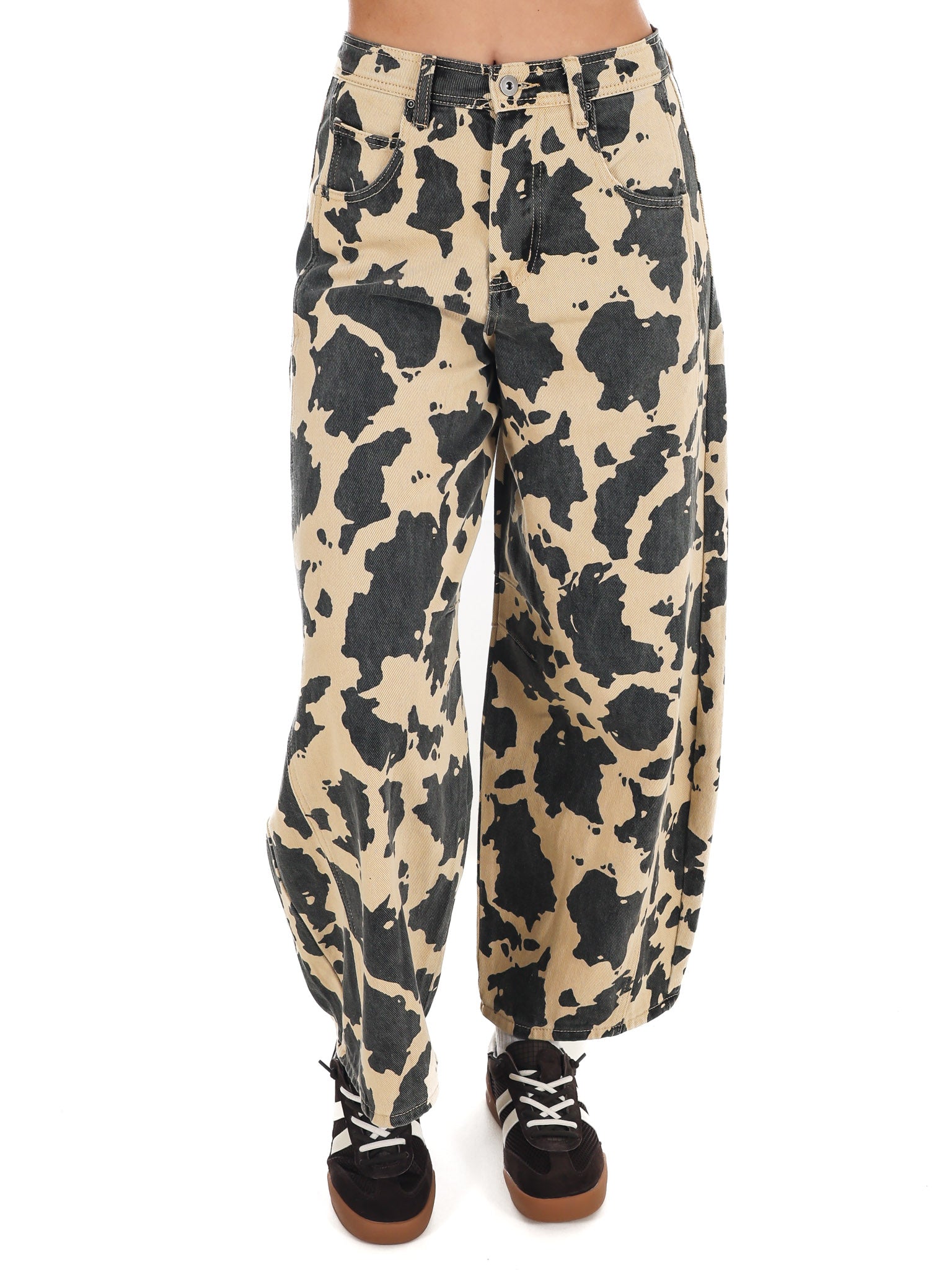 Cow Print Barrel Pants