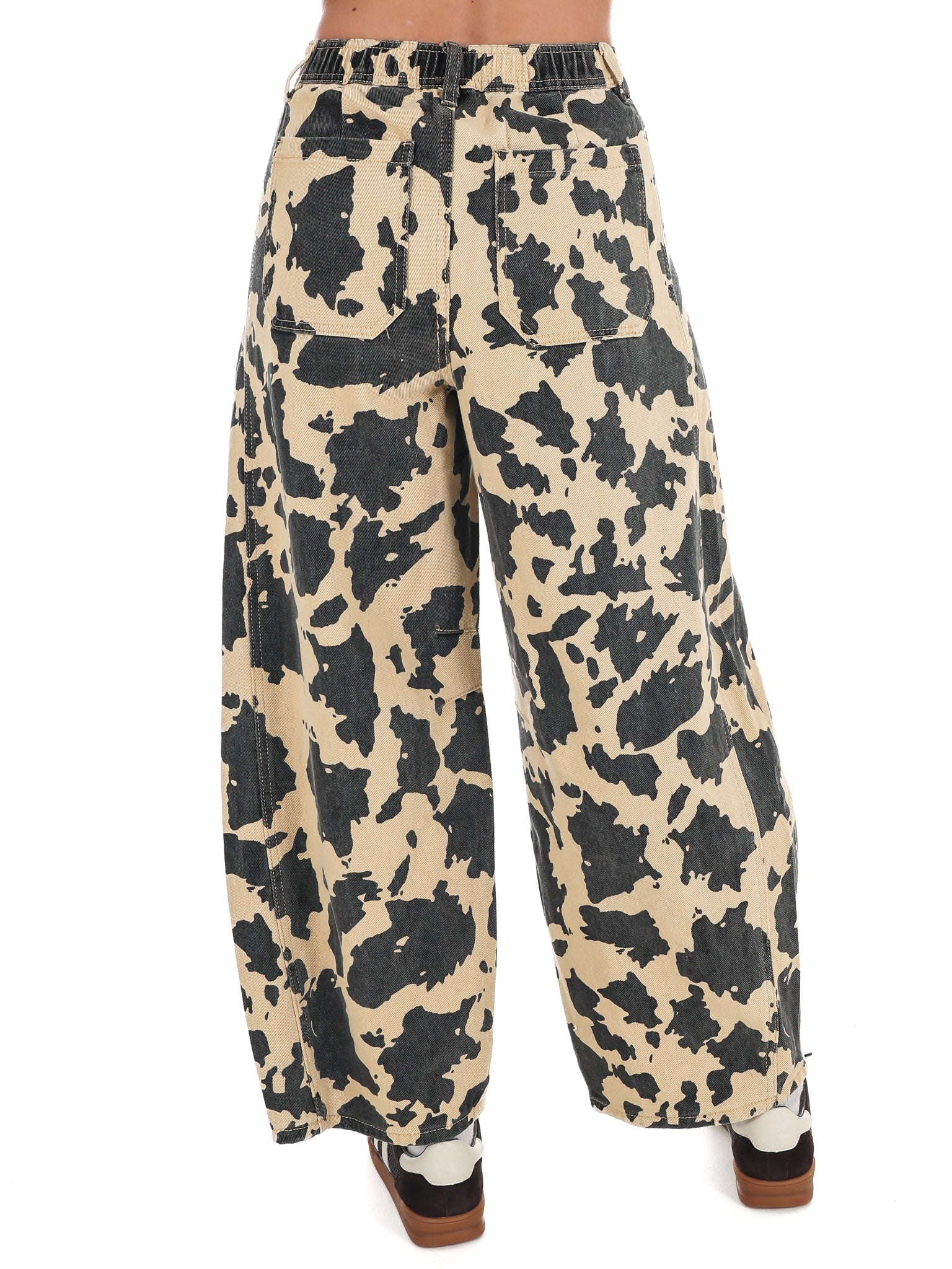 Cow Print Barrel Pants