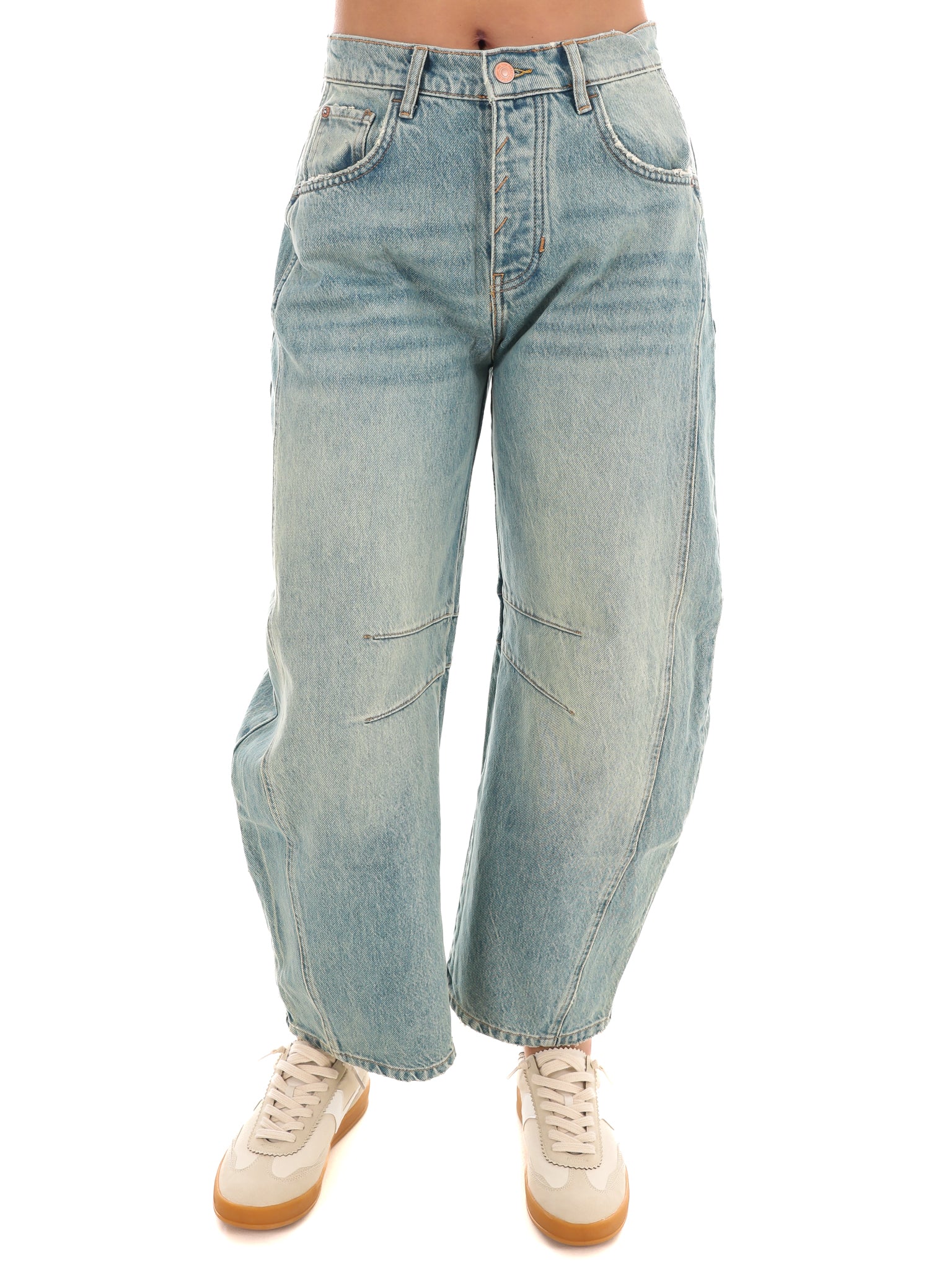 Free People Good Luck Mid Rise Barrel Jeans