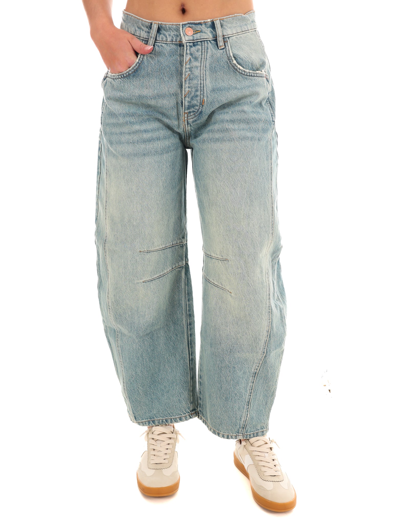 Free People Good Luck Mid Rise Barrel Jeans