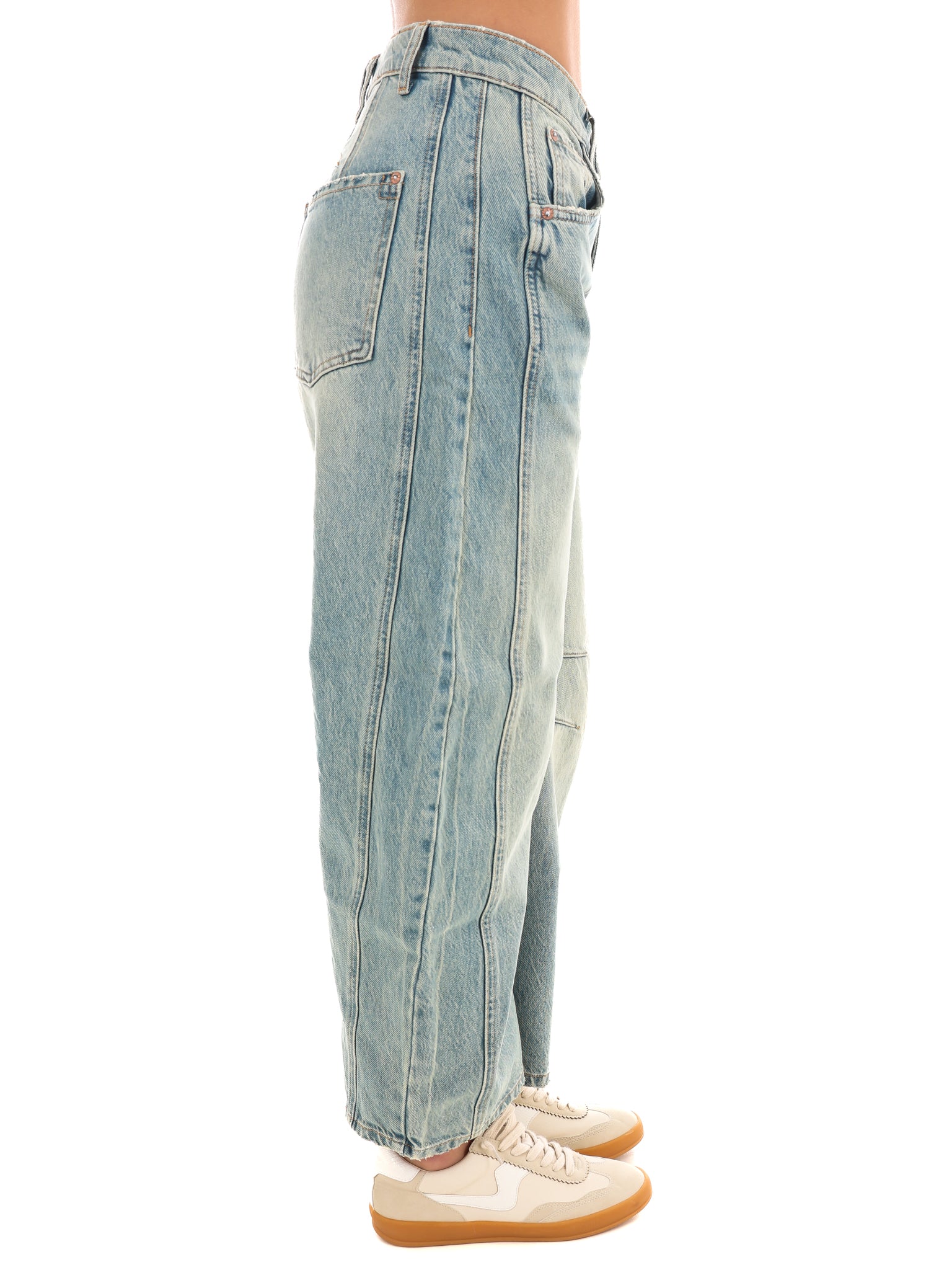 Free People Good Luck Mid Rise Barrel Jeans