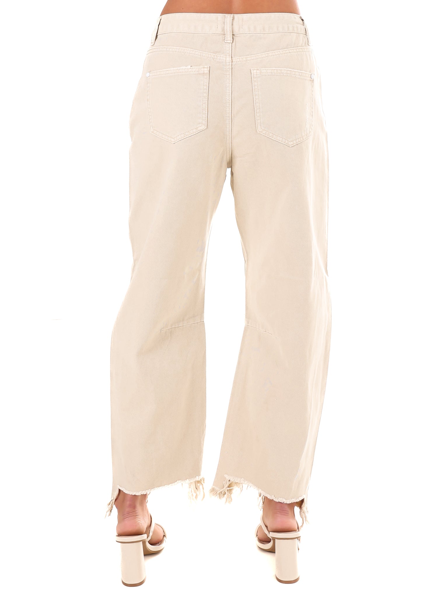 High Rise Distressed Slouchy Barrel Jeans