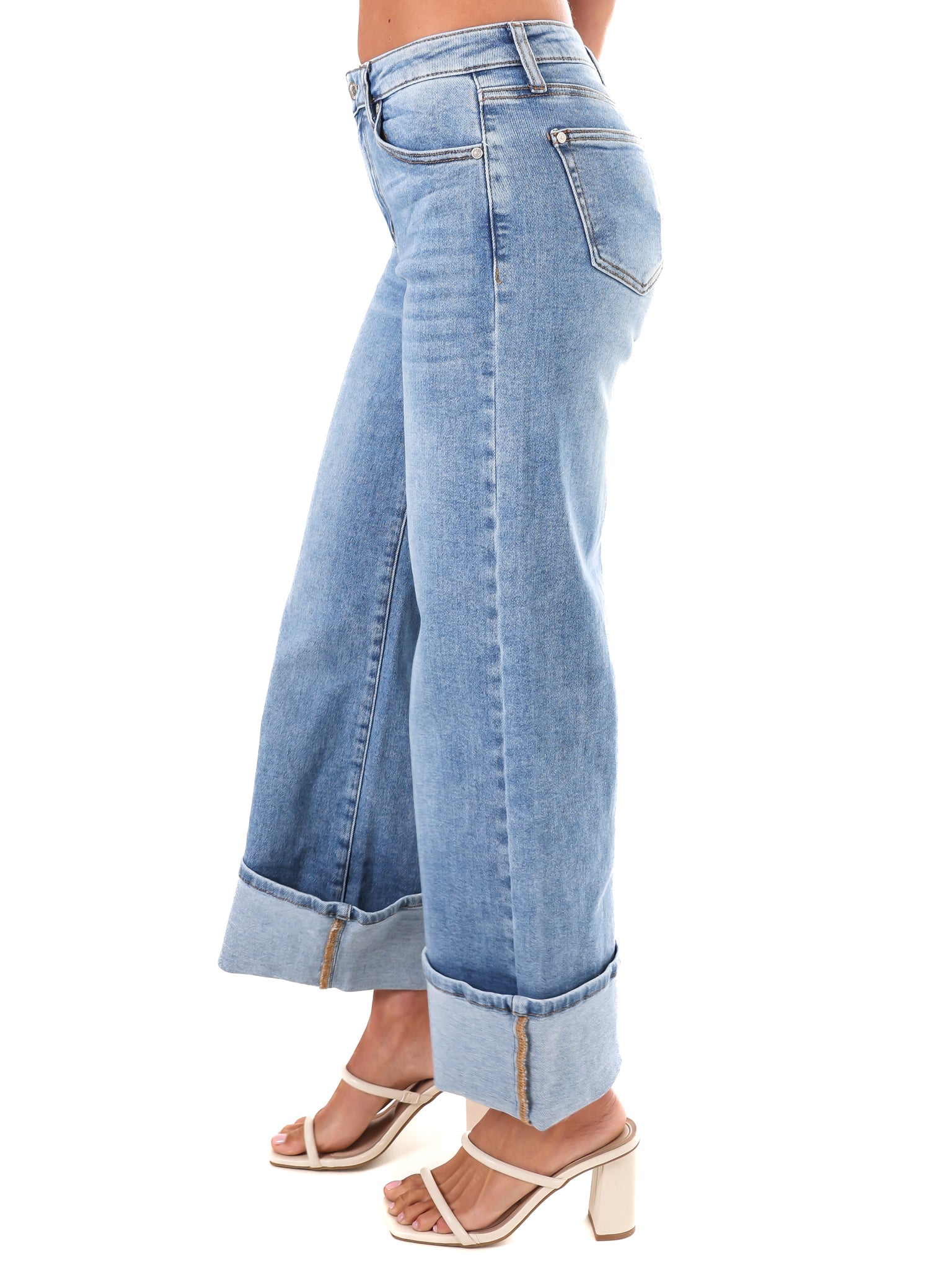 Born to Love Mid Rise Wide Leg Jeans