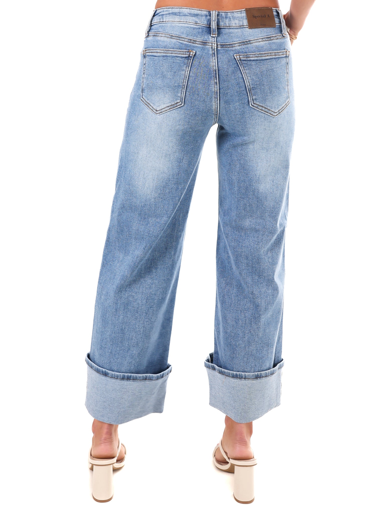 Born to Love Mid Rise Wide Leg Jeans