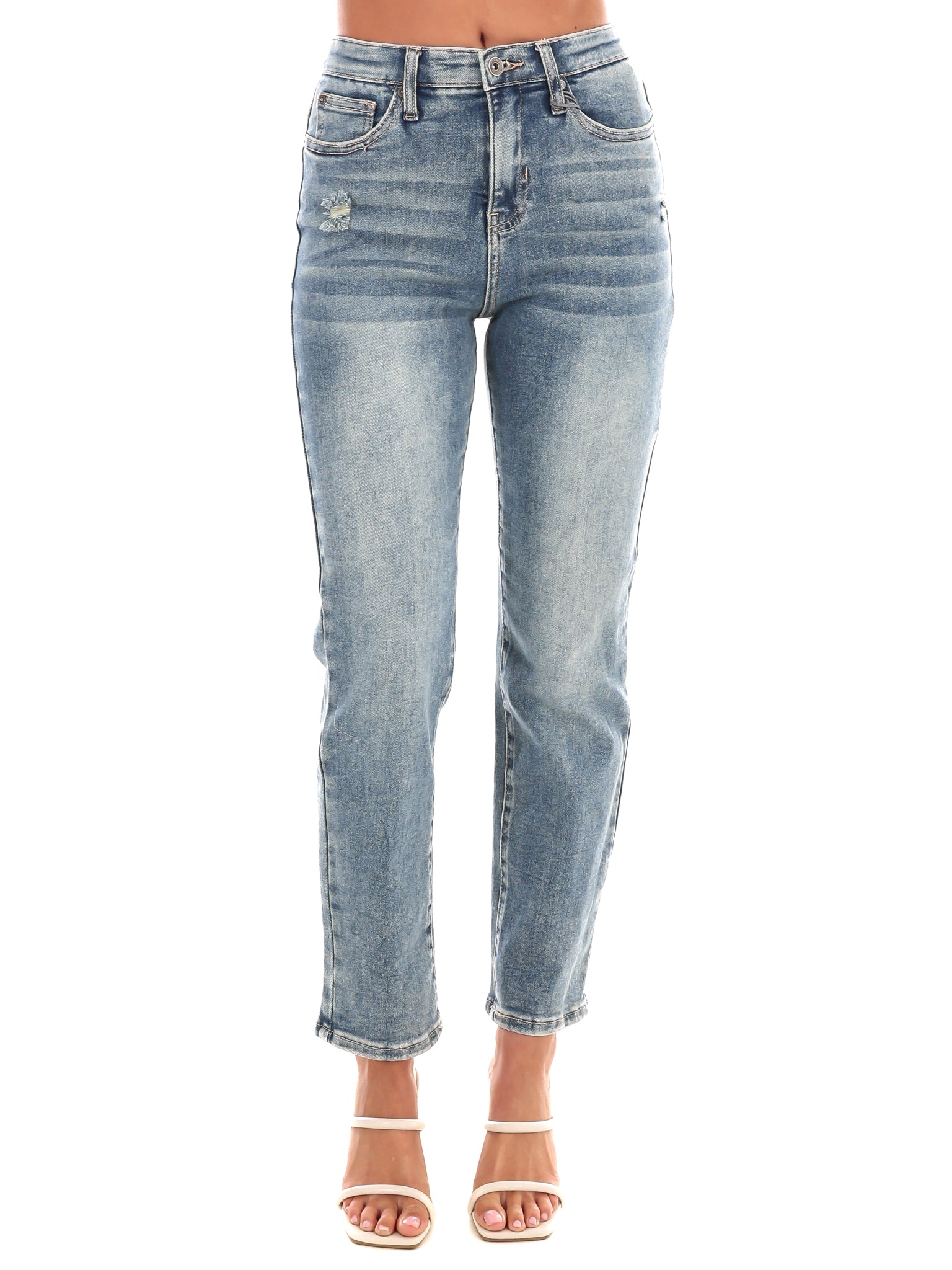 Never Stop High Rise Slim Straight Jeans
