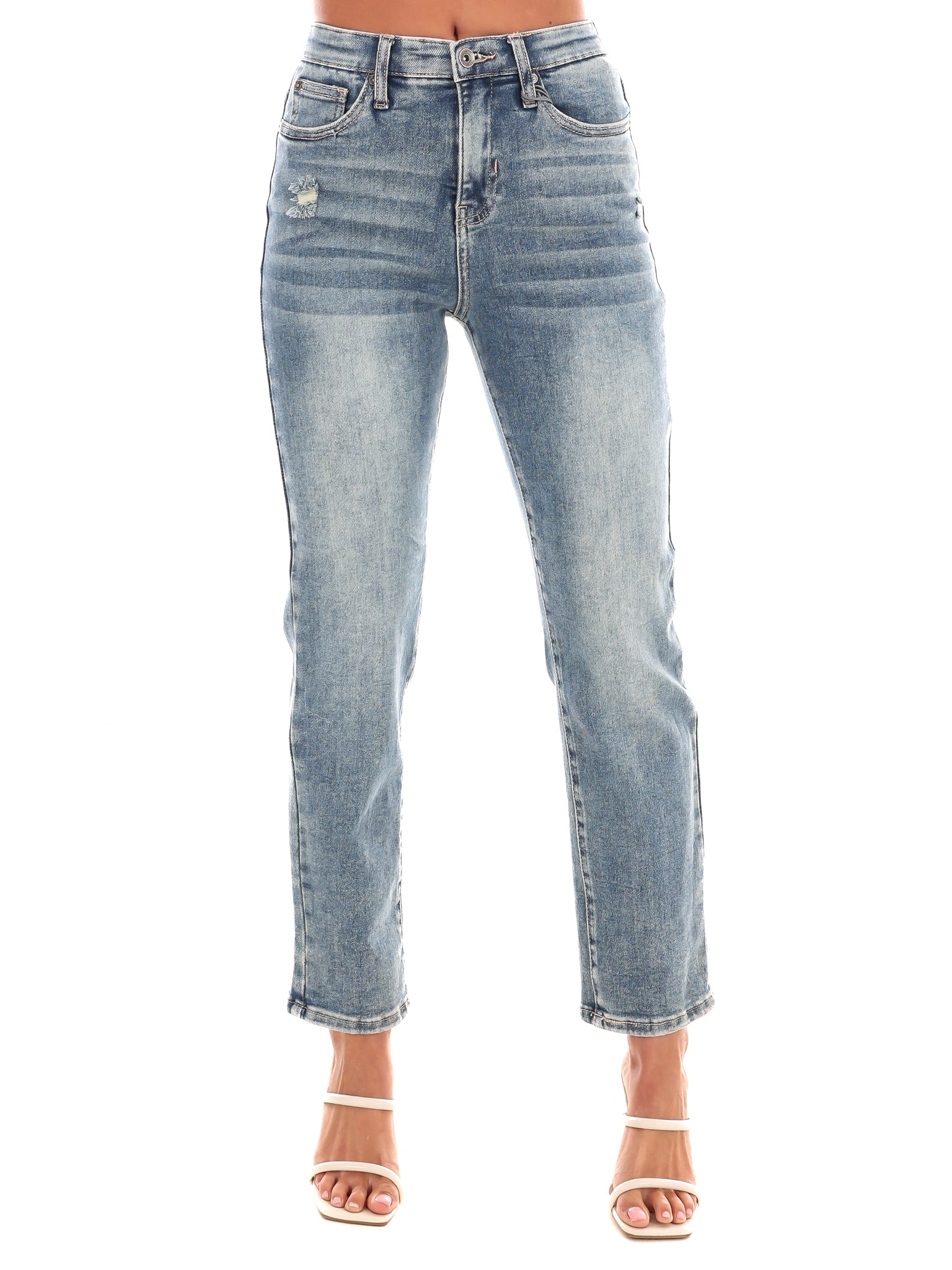 Never Stop High Rise Slim Straight Jeans