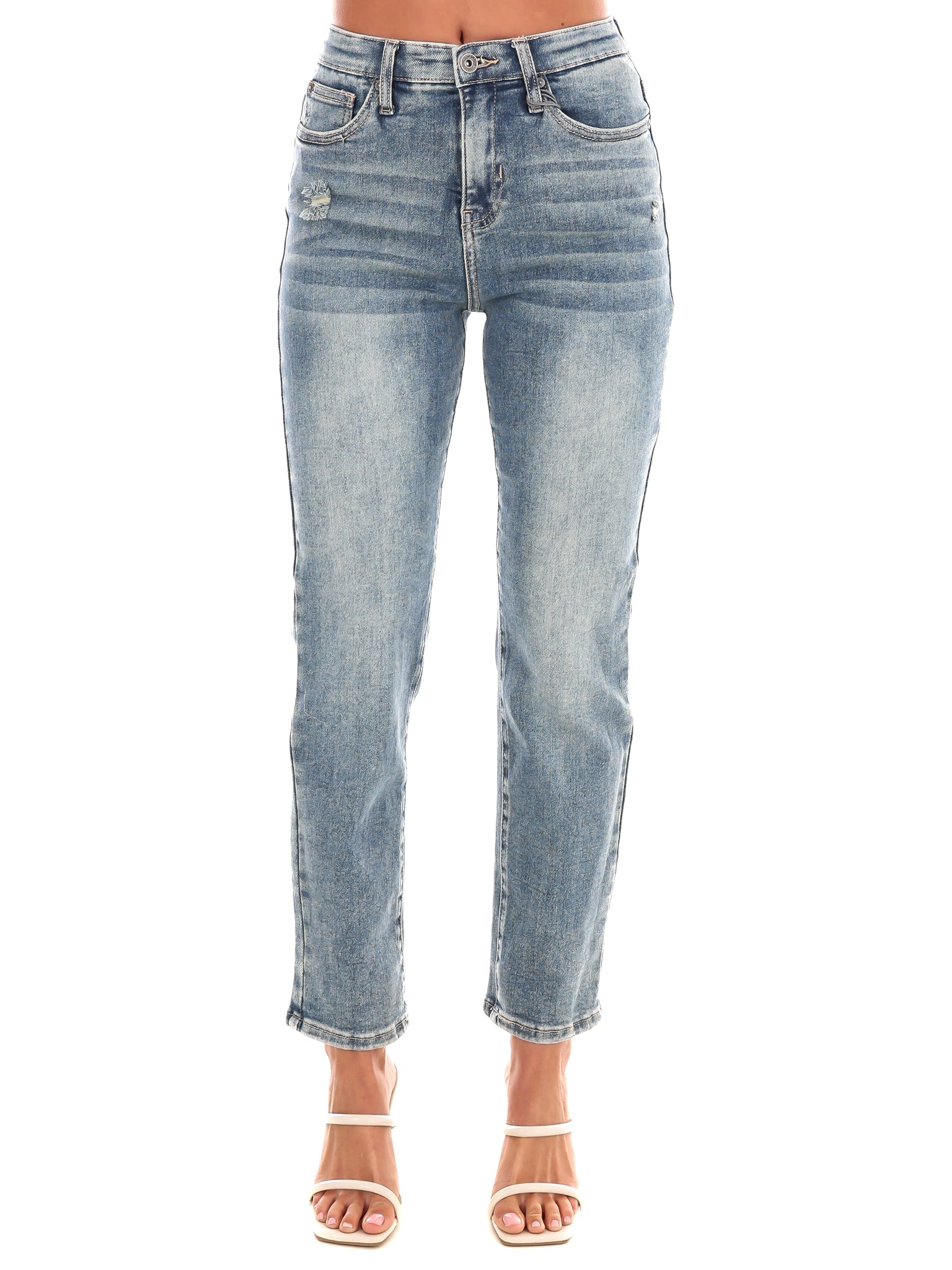 Never Stop High Rise Slim Straight Jeans