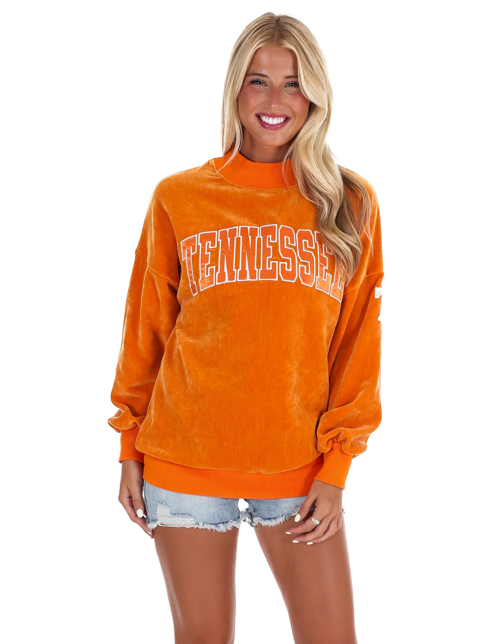 Tennessee Volunteers Drop Shoulder Mockneck Chenille Pullover