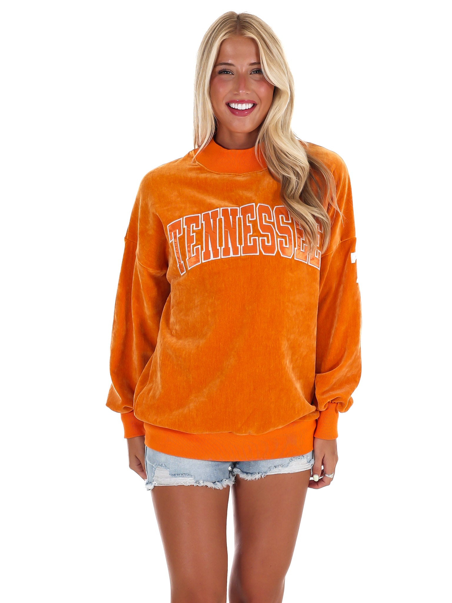 Tennessee Volunteers Drop Shoulder Mockneck Chenille Pullover