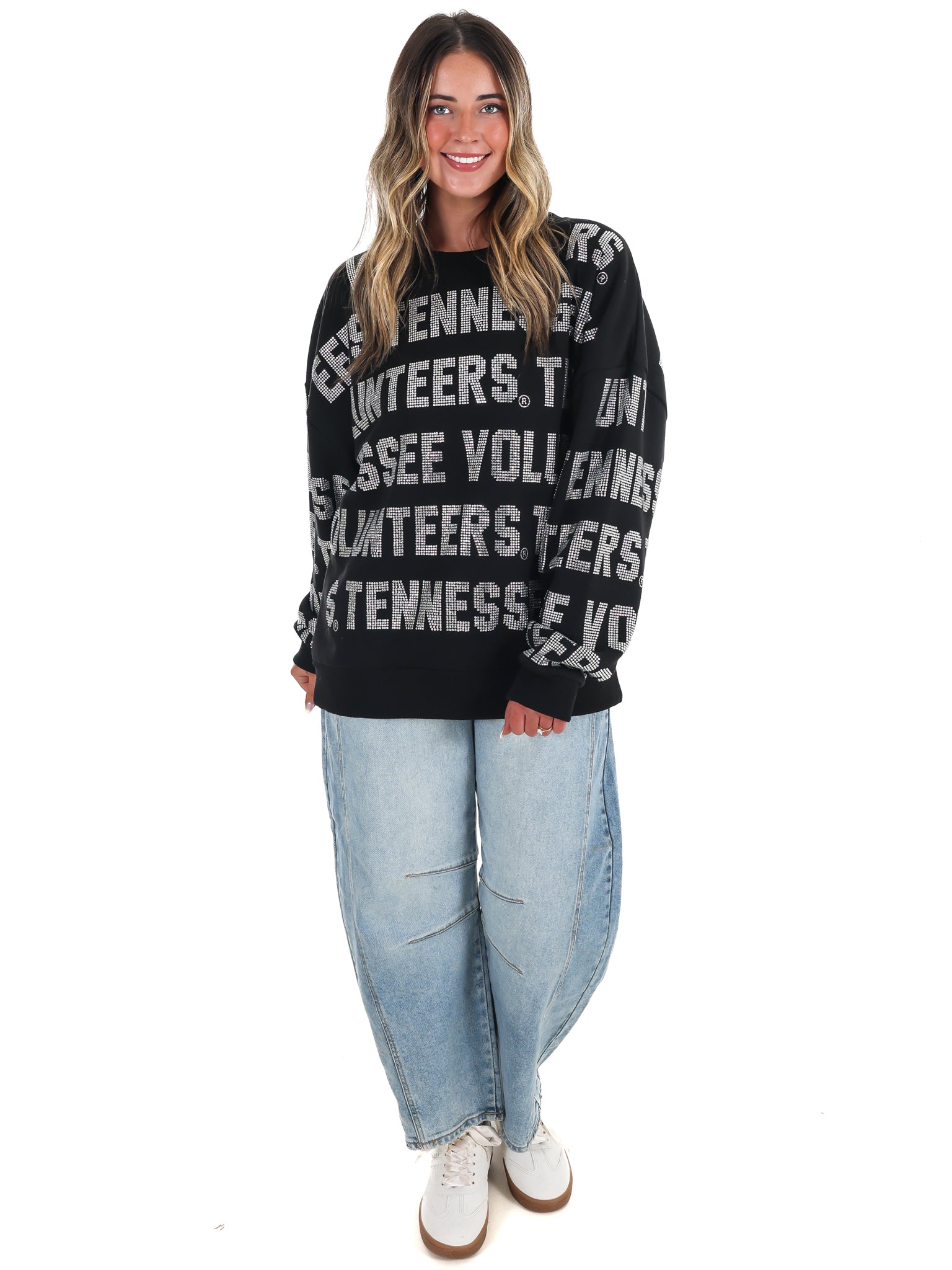 Tennessee Volunteers Rhinestone Drop Shoulder Crewneck Pullover