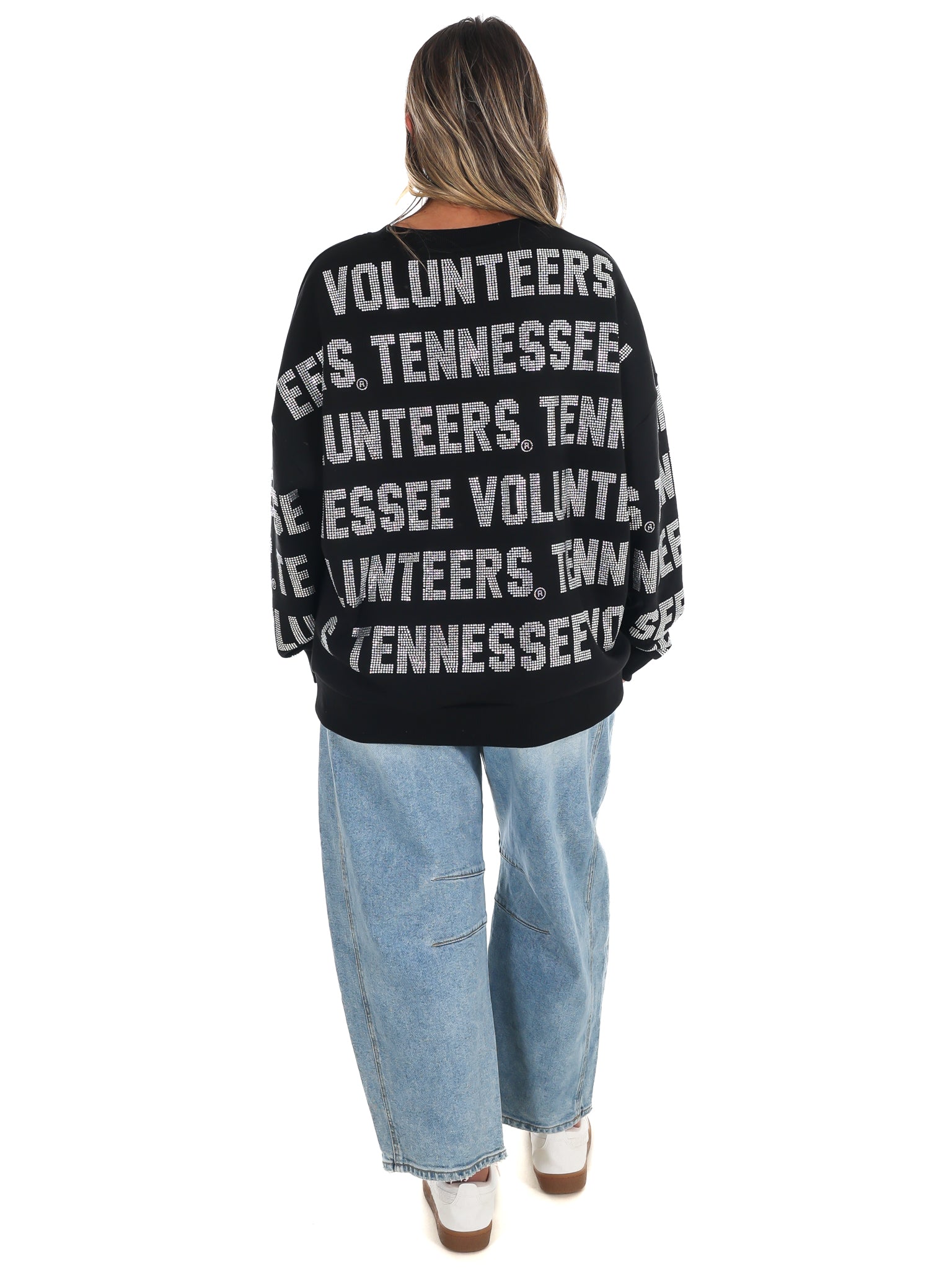Tennessee Volunteers Rhinestone Drop Shoulder Crewneck Pullover