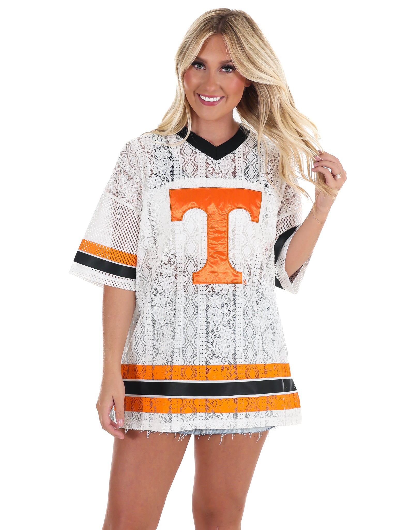 Oversized Lace Mesh Fashion Jersey