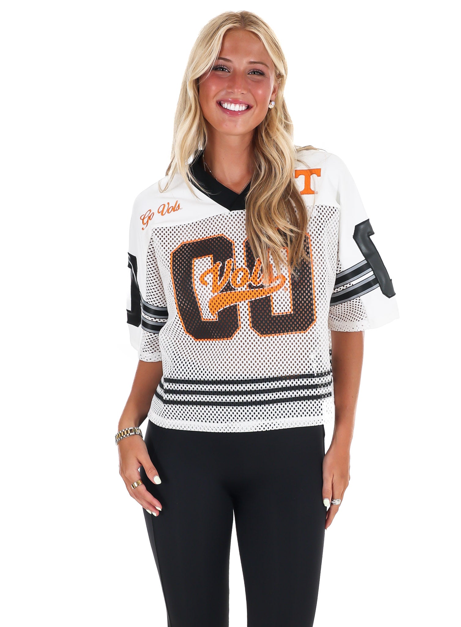 Tennessee Volunteers Midi-Crop Sport Mesh Jersey Top
