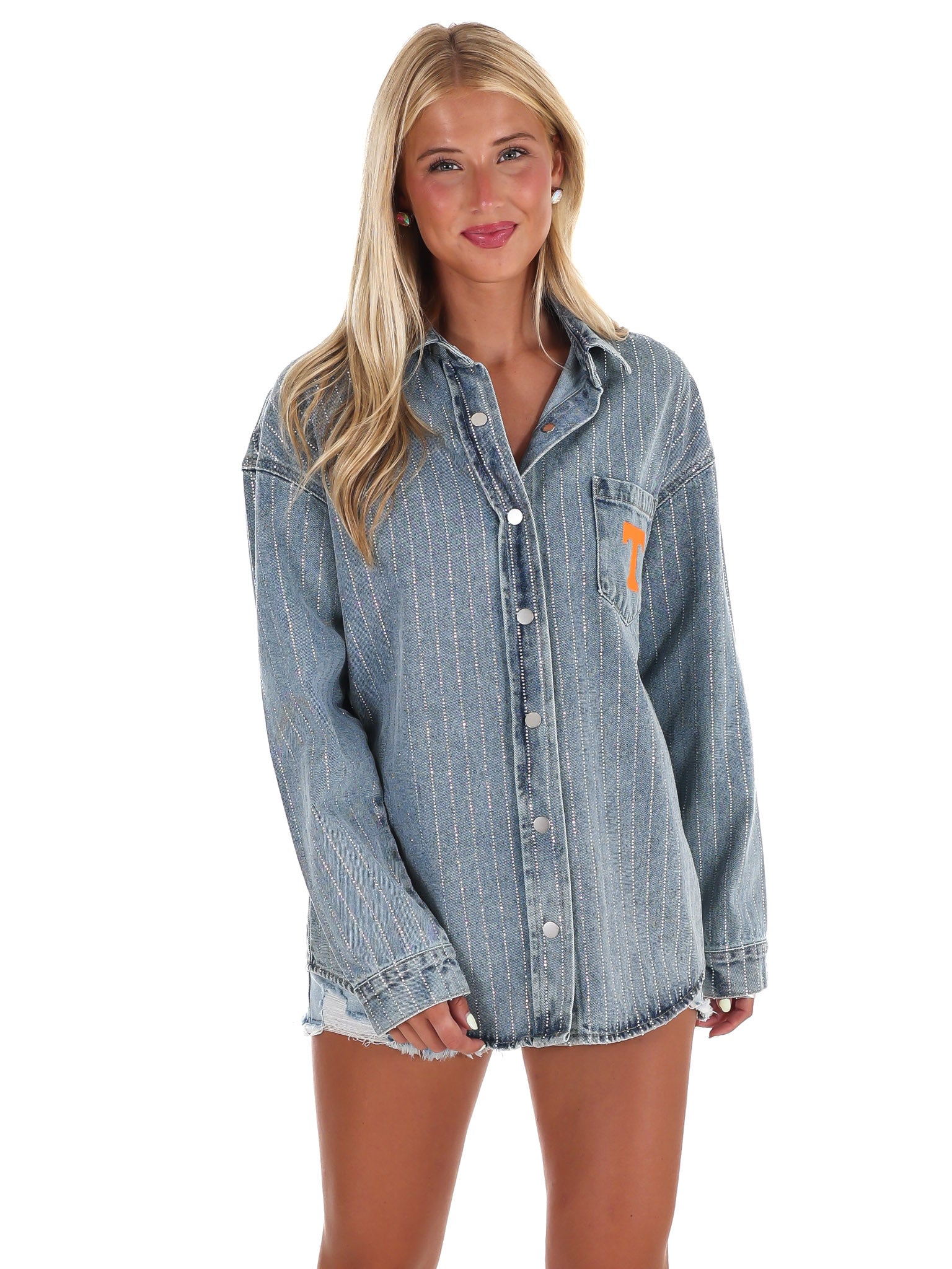 University of Tennessee Rhinestone Denim Overshirt