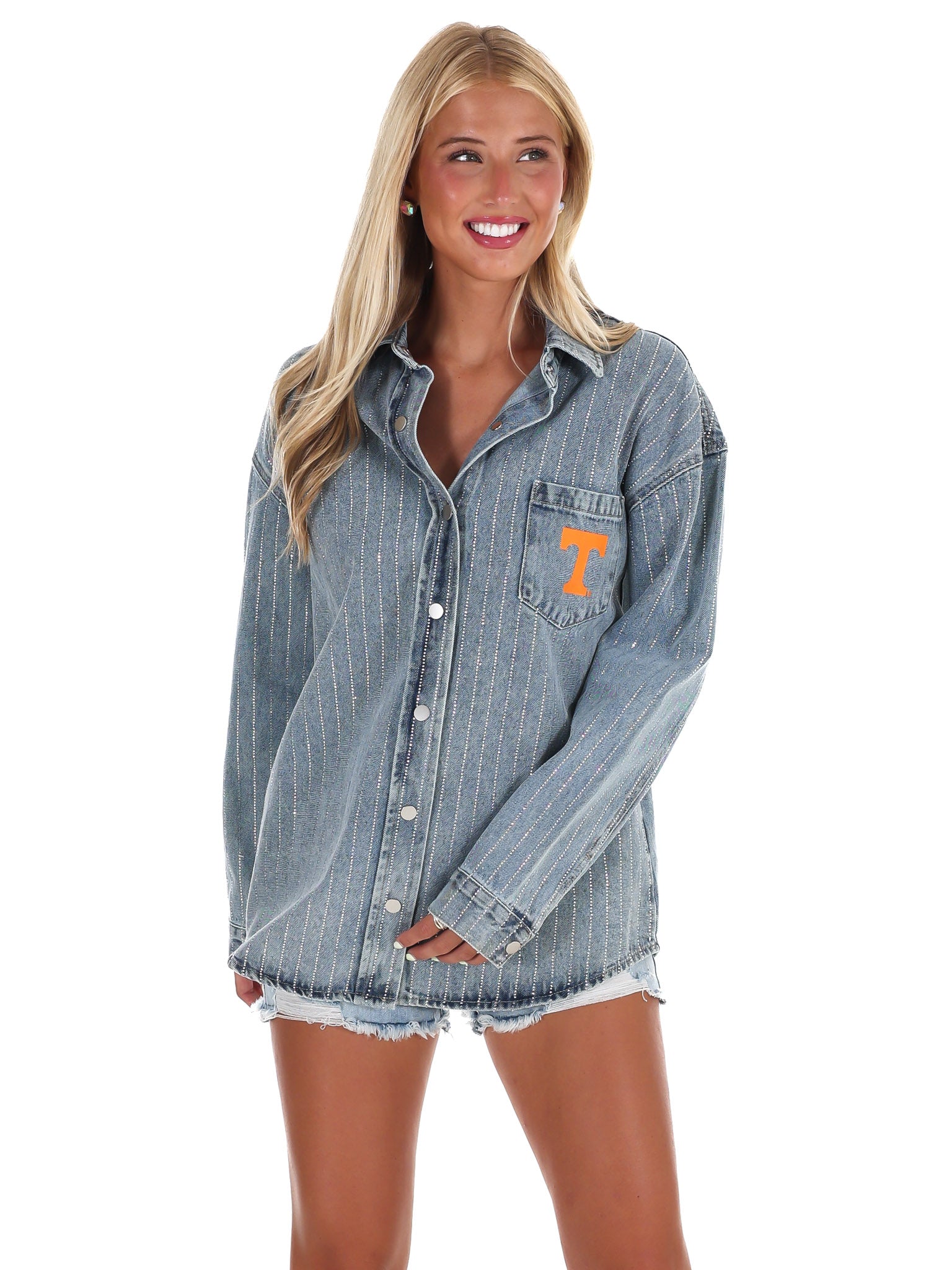 University of Tennessee Rhinestone Denim Overshirt