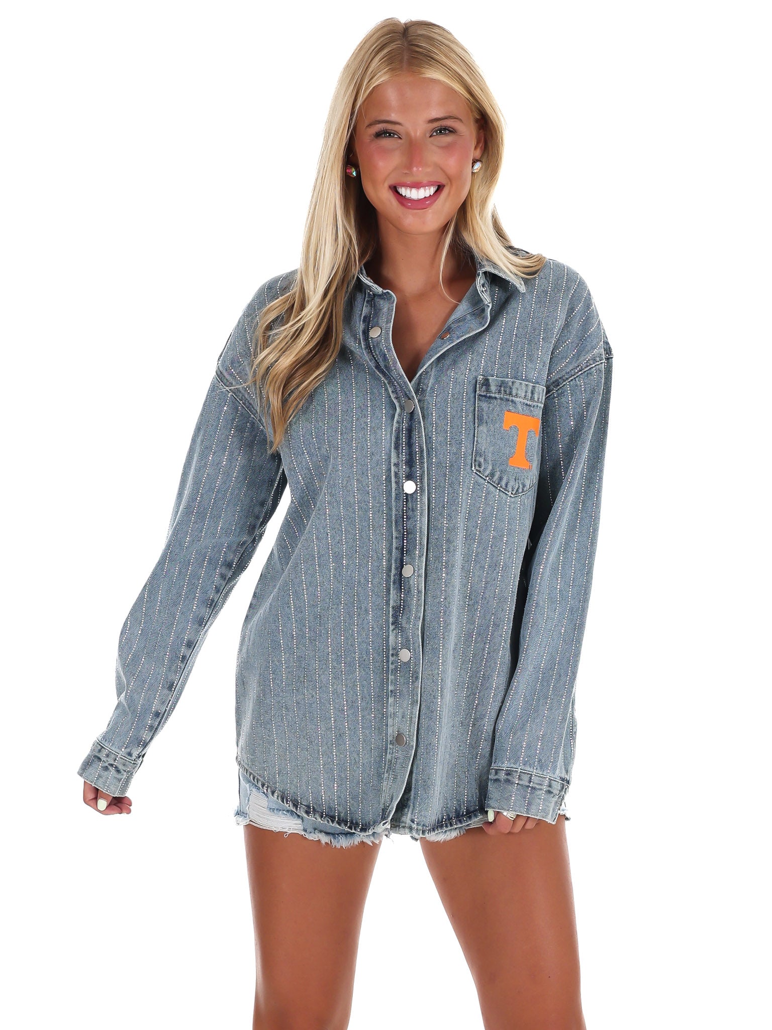 University of Tennessee Rhinestone Denim Overshirt