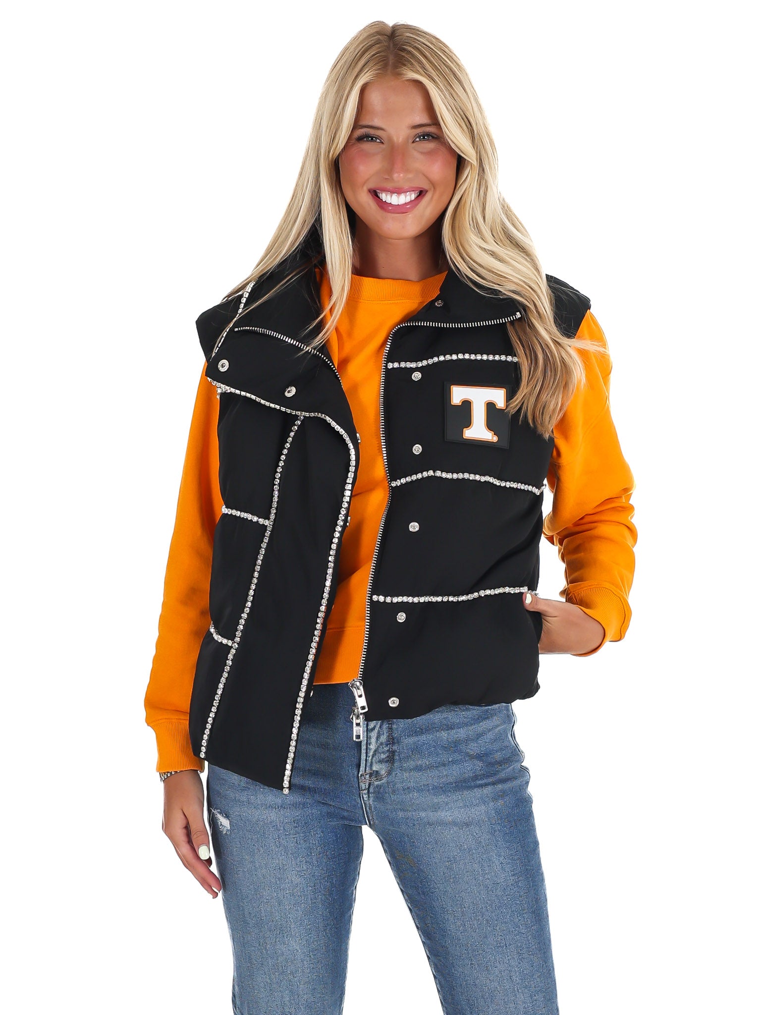 University of Tennessee Rhinestone Puffer Vest