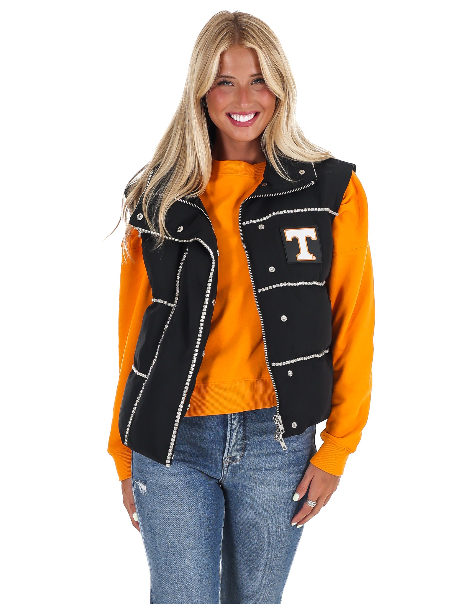 University of Tennessee Rhinestone Puffer Vest