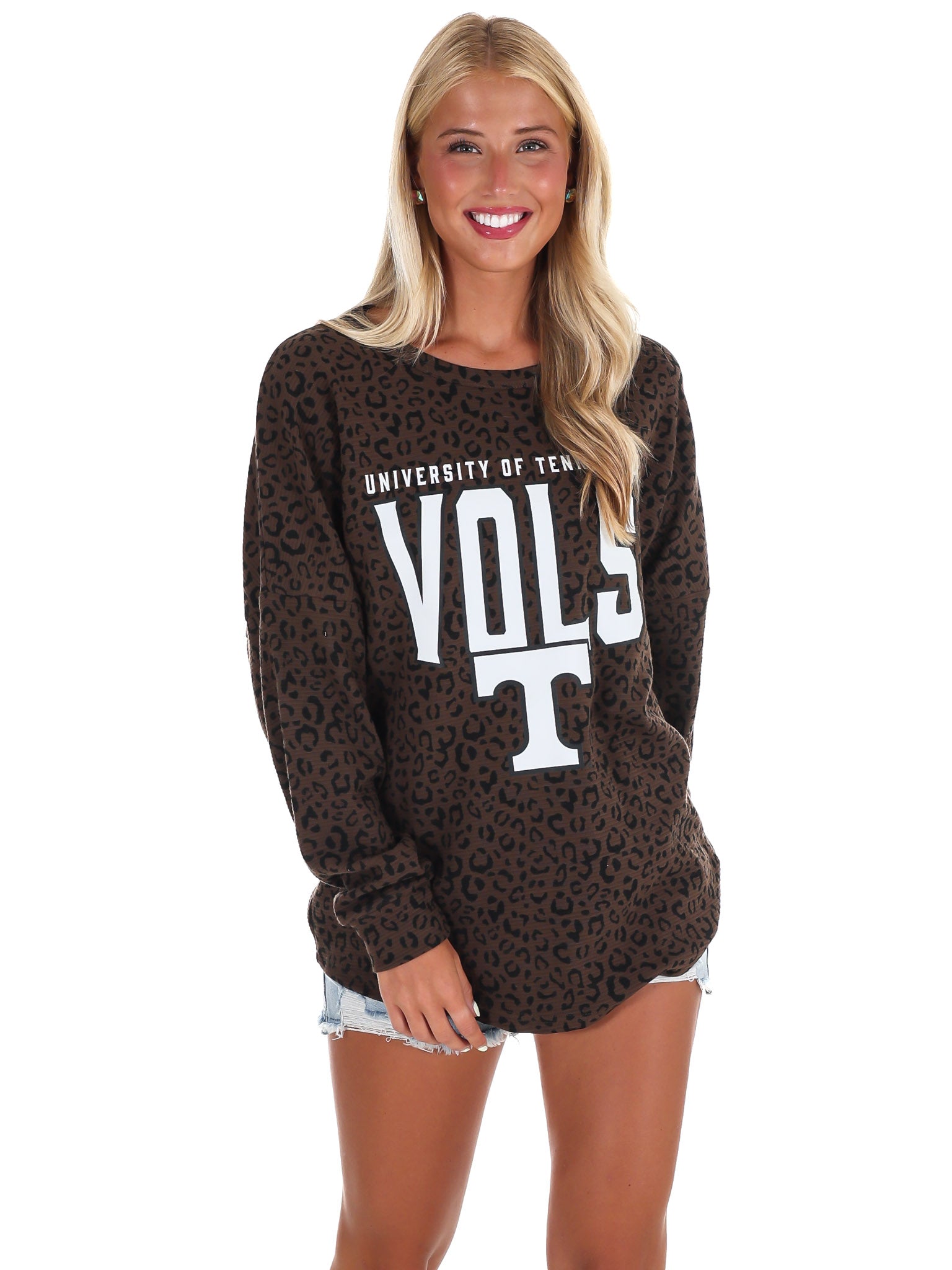 University of Tennessee Leopard Corded Pullover