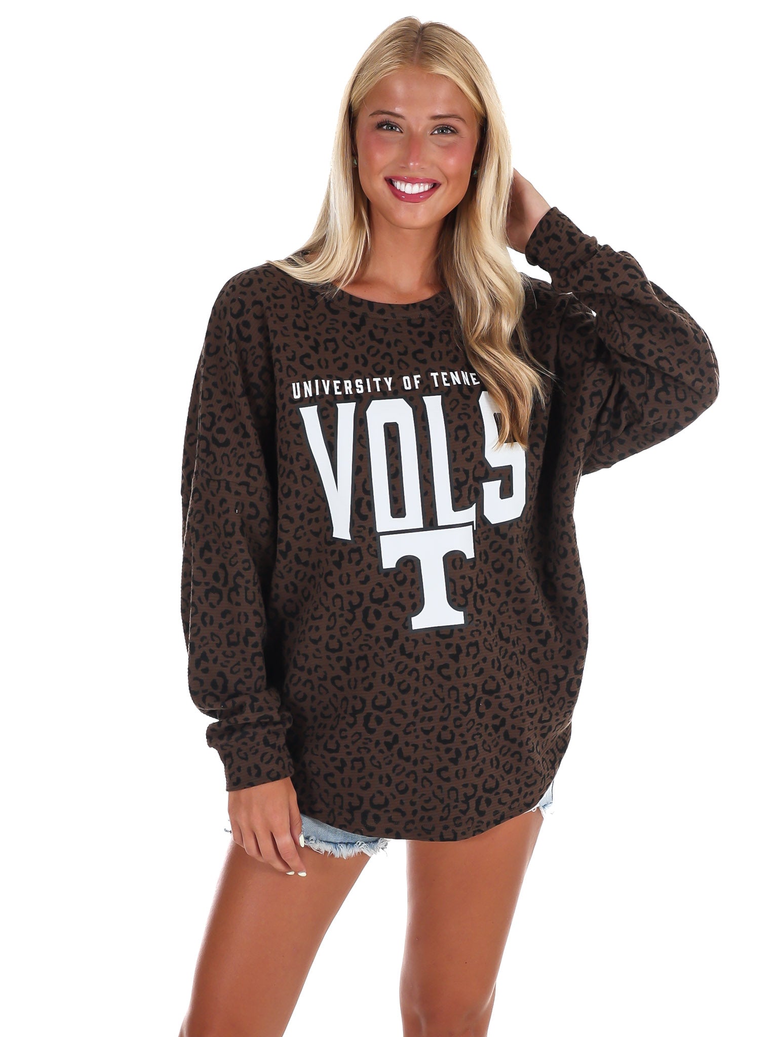 University of Tennessee Leopard Corded Pullover