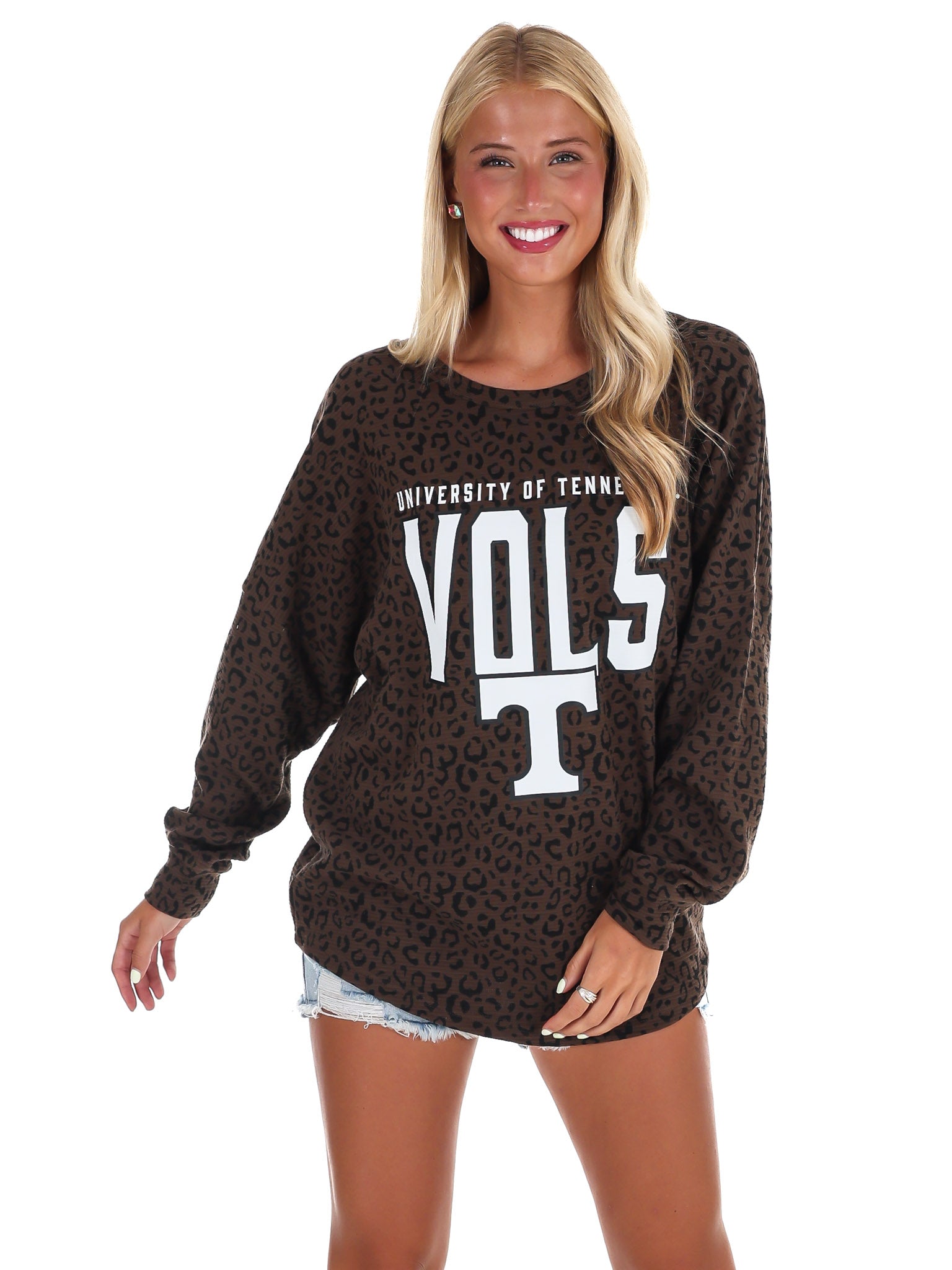 University of Tennessee Leopard Corded Pullover