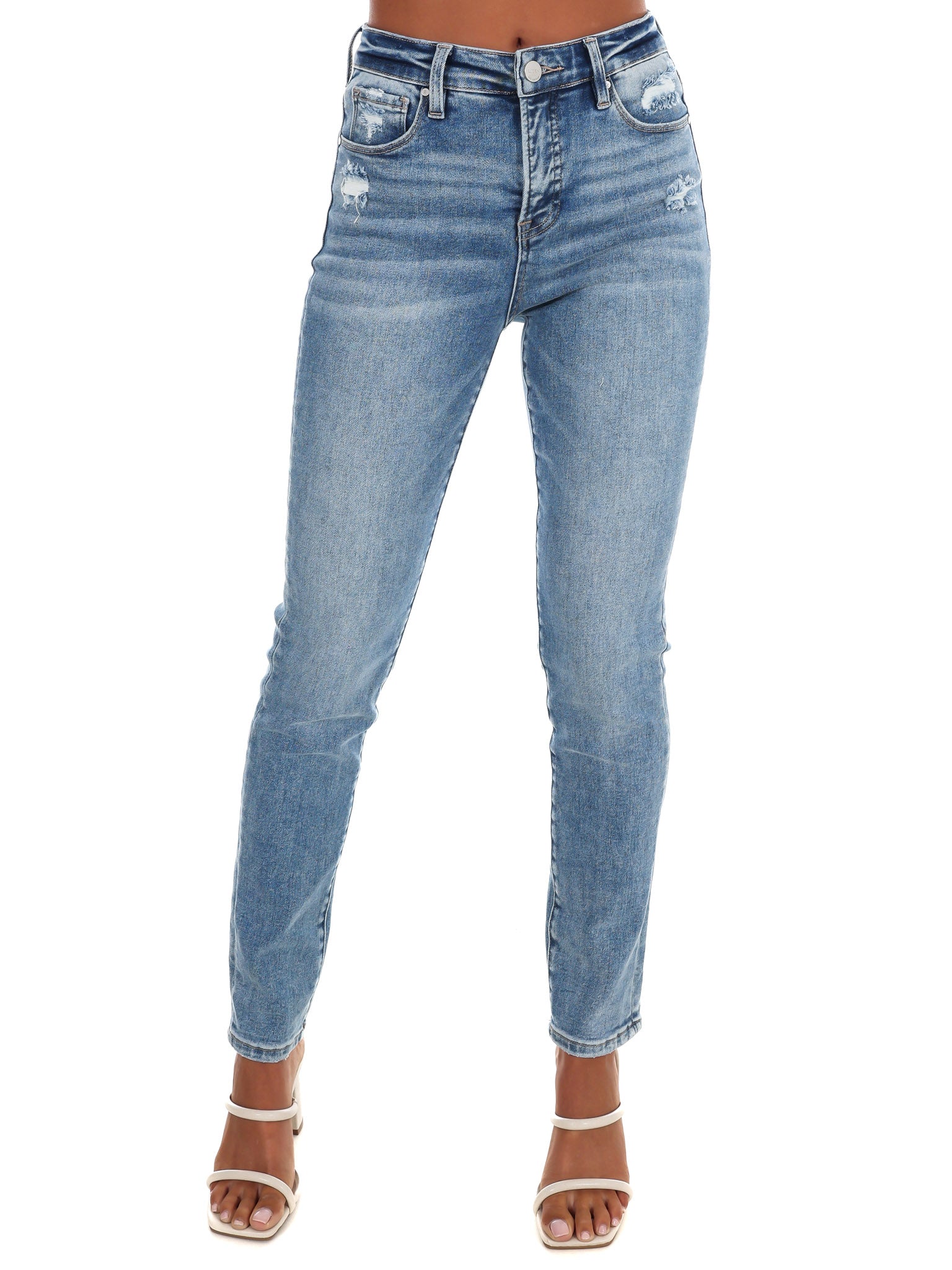 Wherever We Go Tummy Control Ankle Skinny Jeans