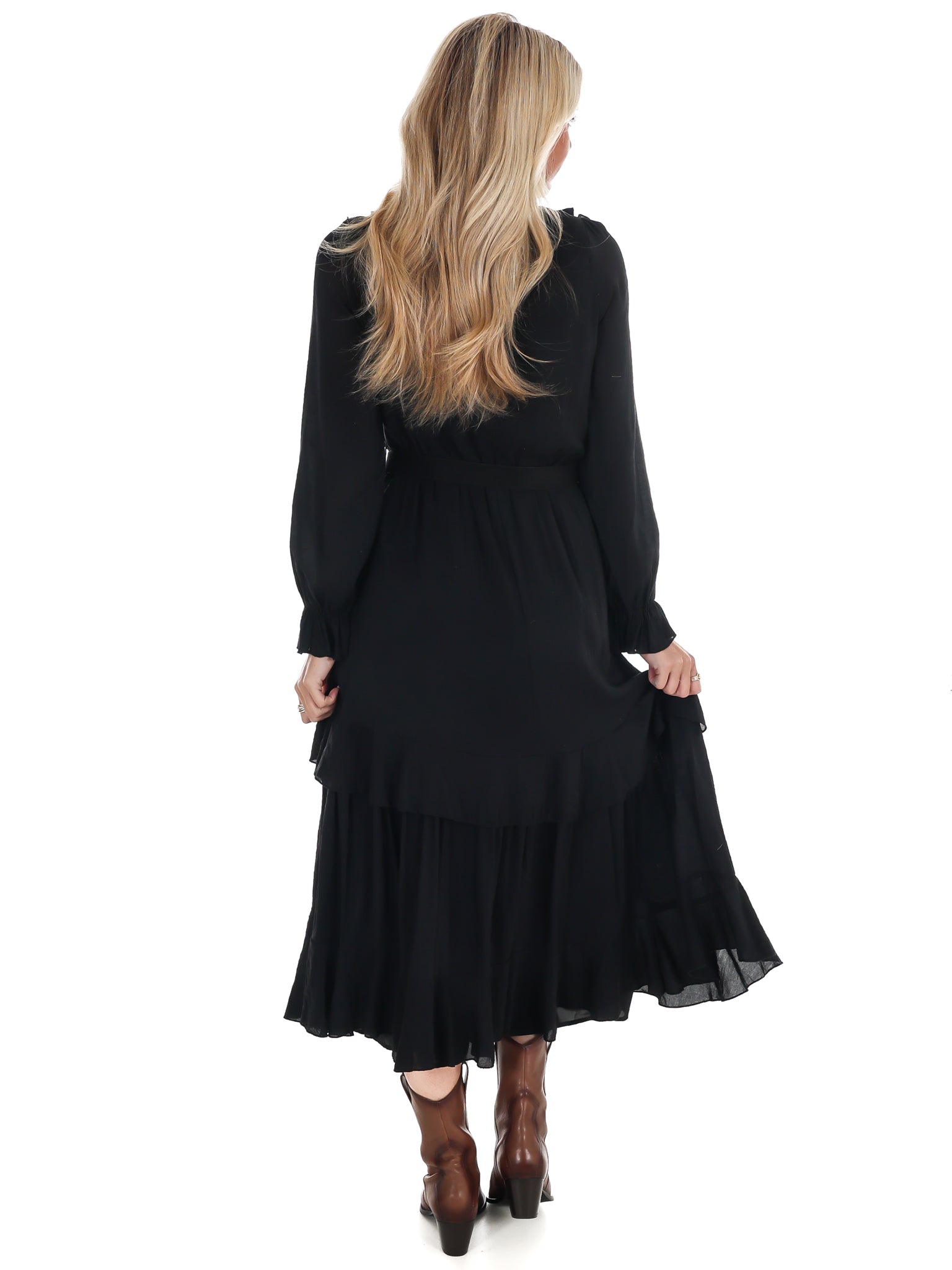 The Belted Ruffled Maxi Dress
