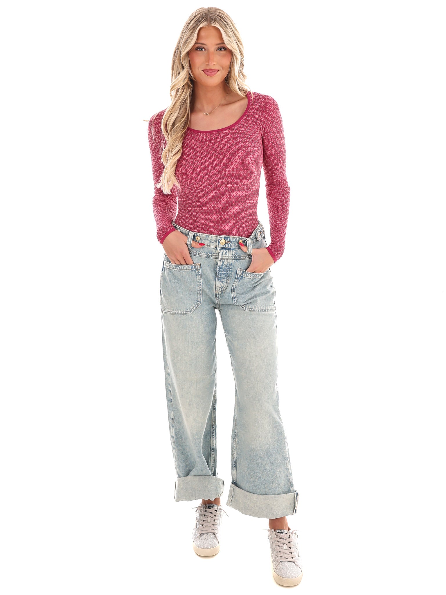 Free People Love Letter Long Sleeve Top